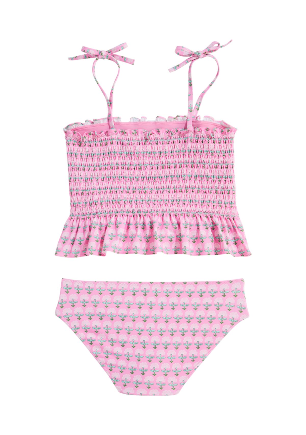 Girls 7-16 Smocked Tankini Swimsuit