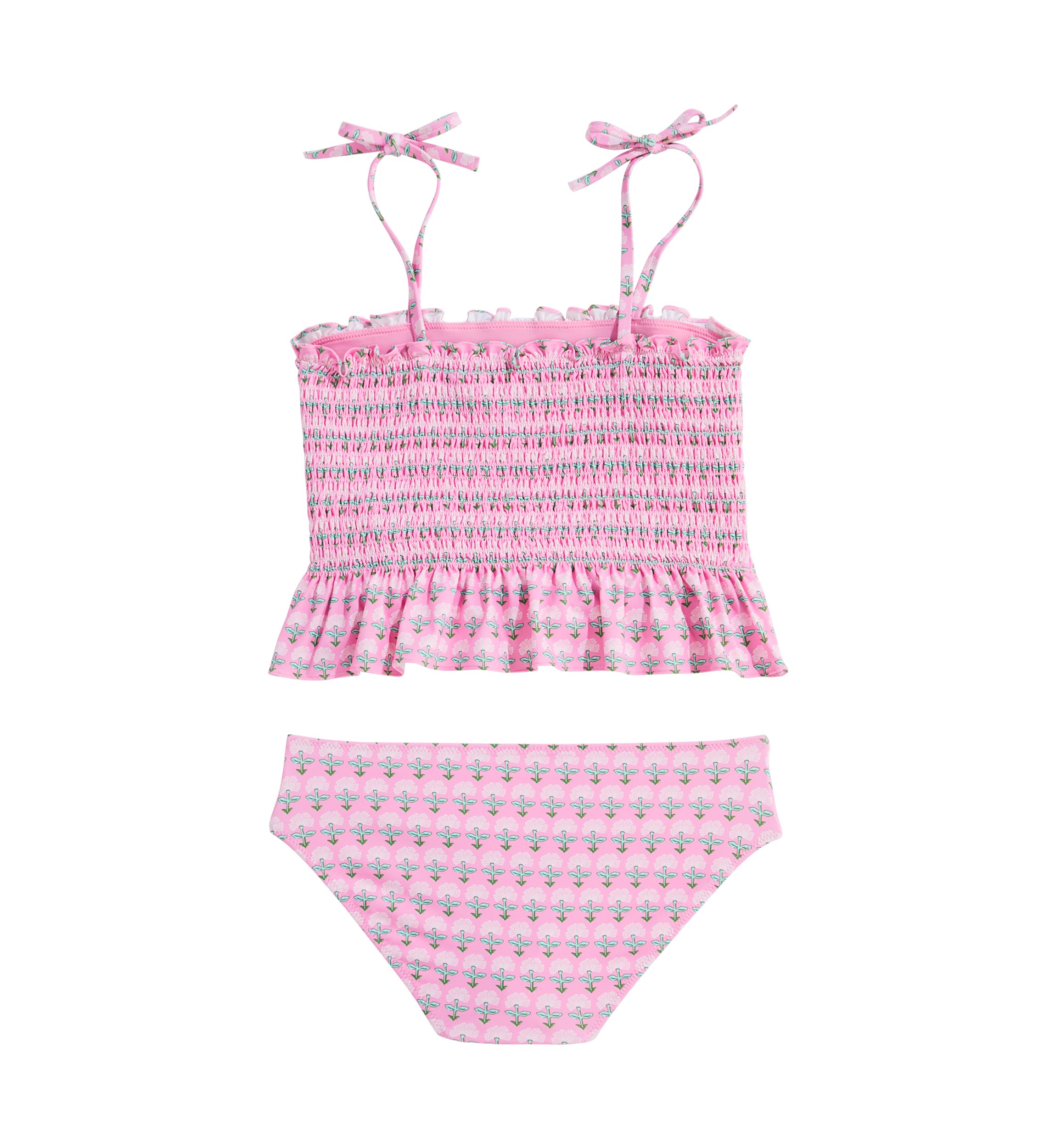 Girls 7-16 Smocked Tankini Swimsuit