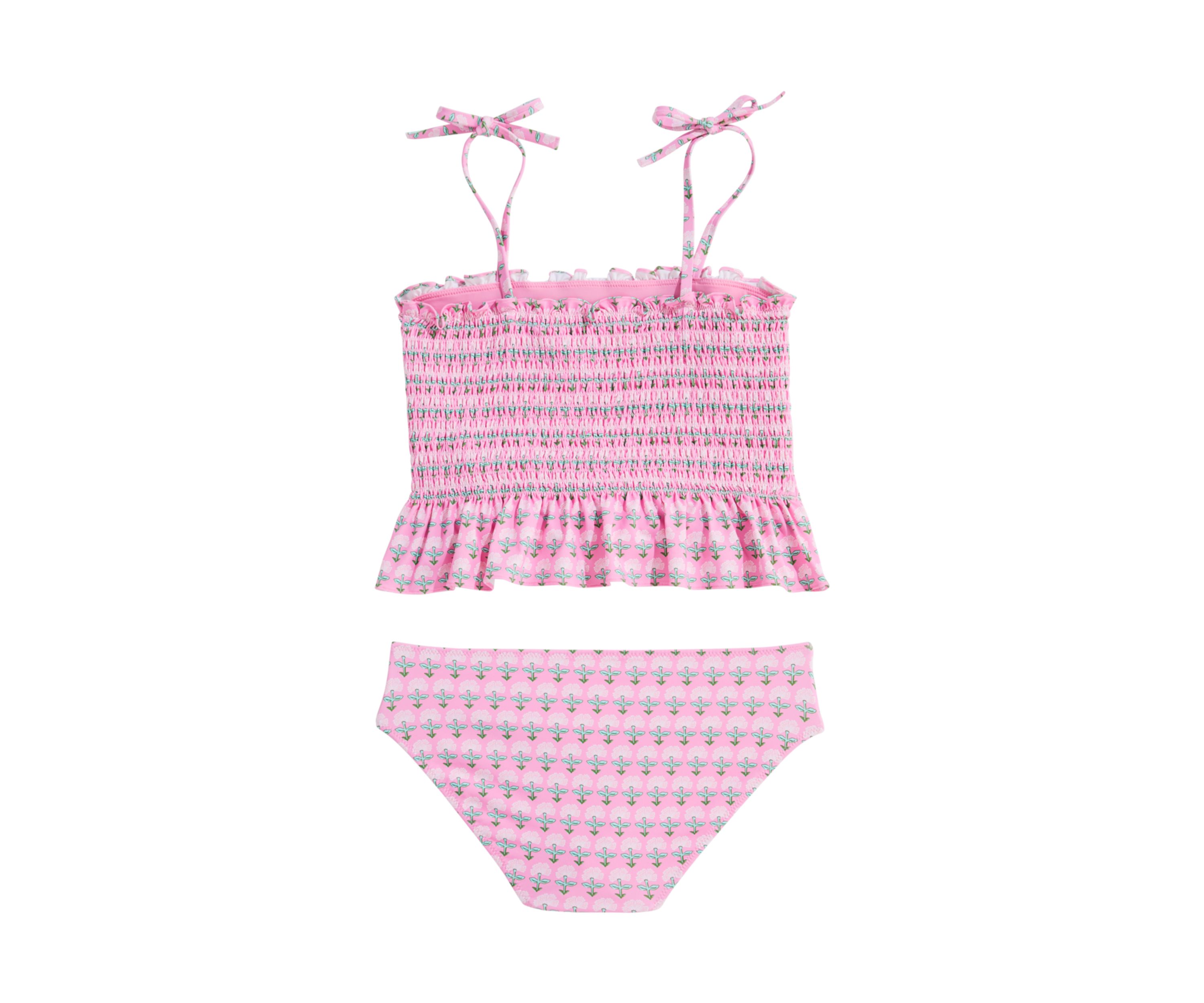 Girls 7-16 Smocked Tankini Swimsuit