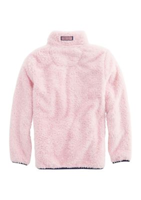 Girls 7-16 Fuzzy Snap Placket Pullover Sweater