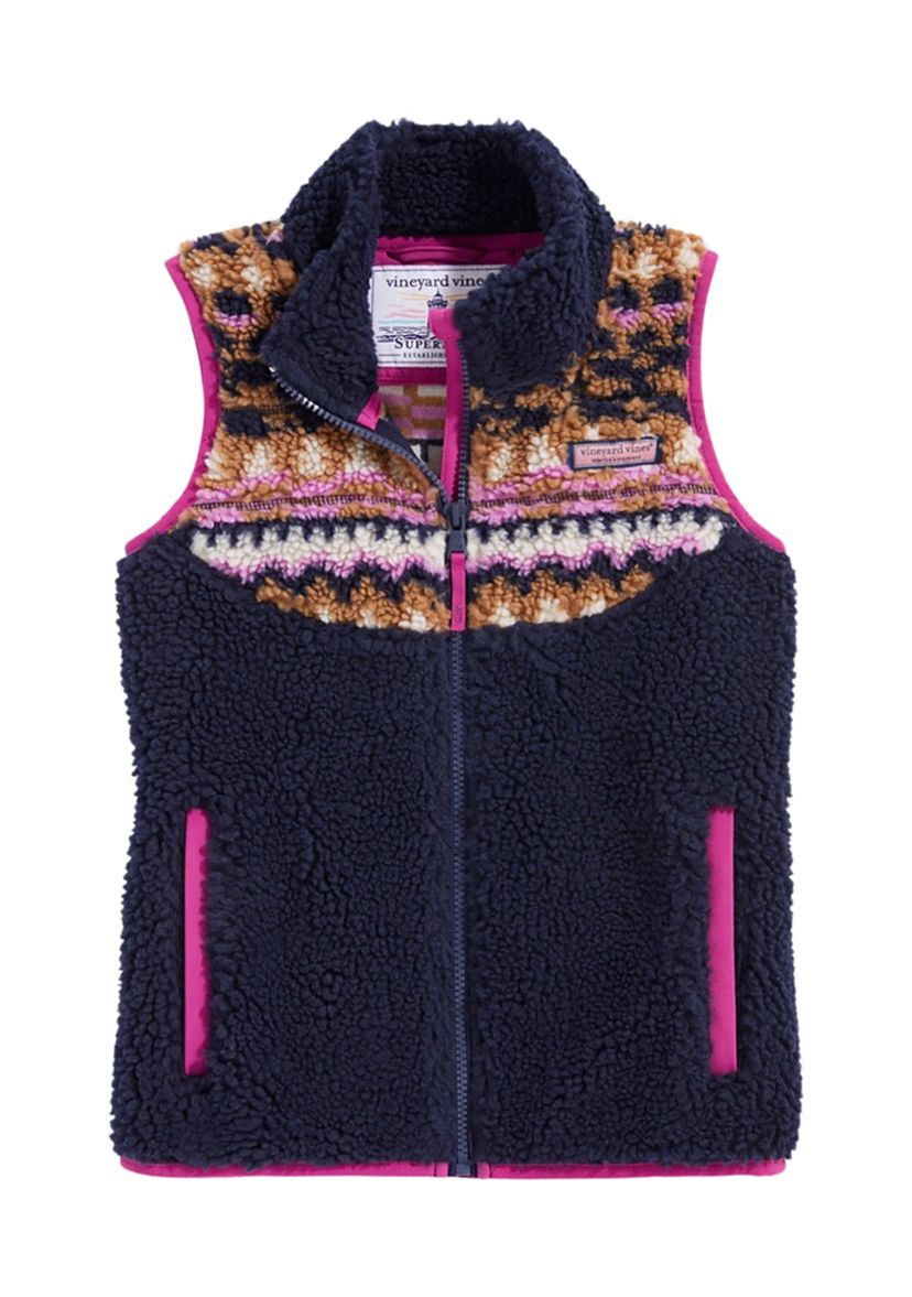 Girls 7-16 Fair Isle Sherpa Super Vest