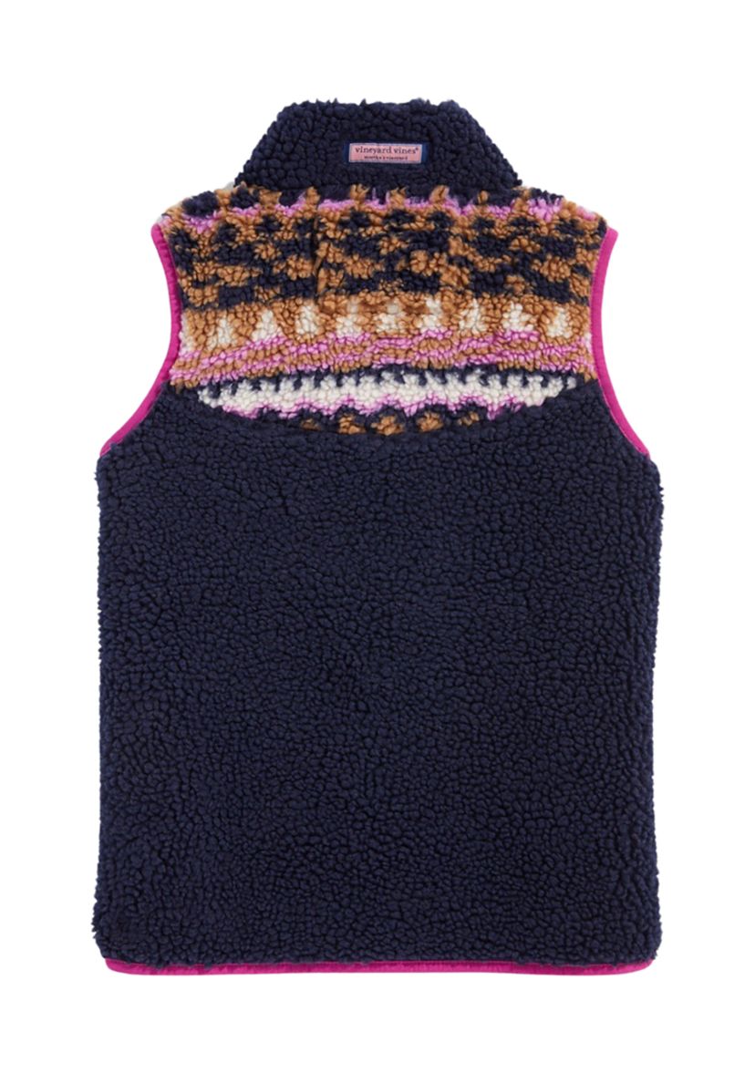 Girls 7-16 Fair Isle Sherpa Super Vest