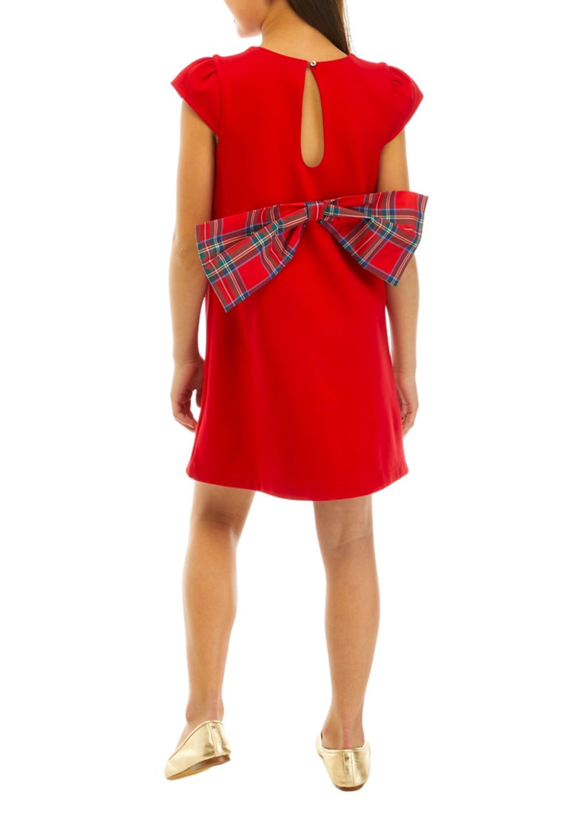 Girls 7-16 Ponte Bow Shift Dress