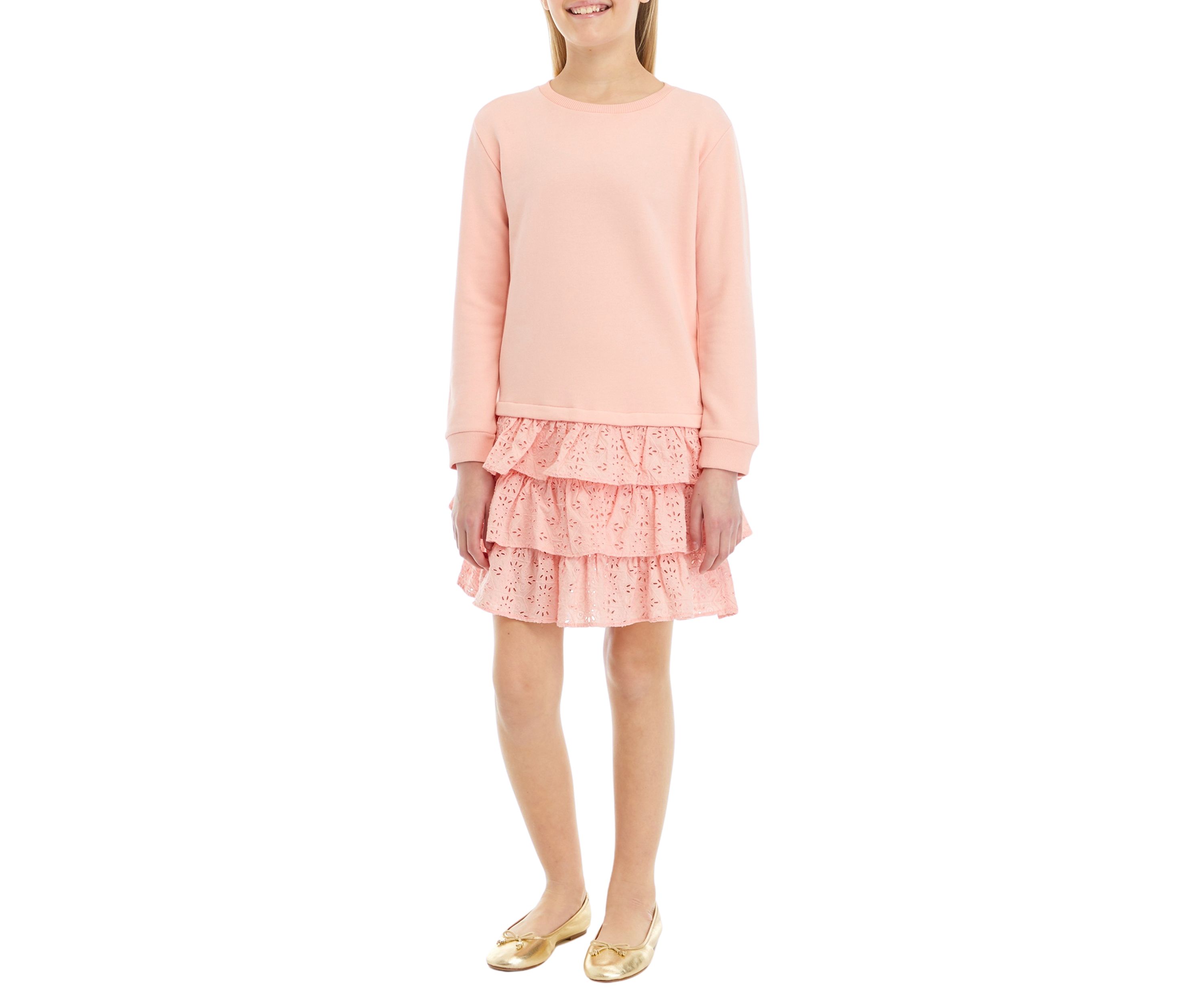 Girls 7-16 Eyelet Sweatshirt Dress