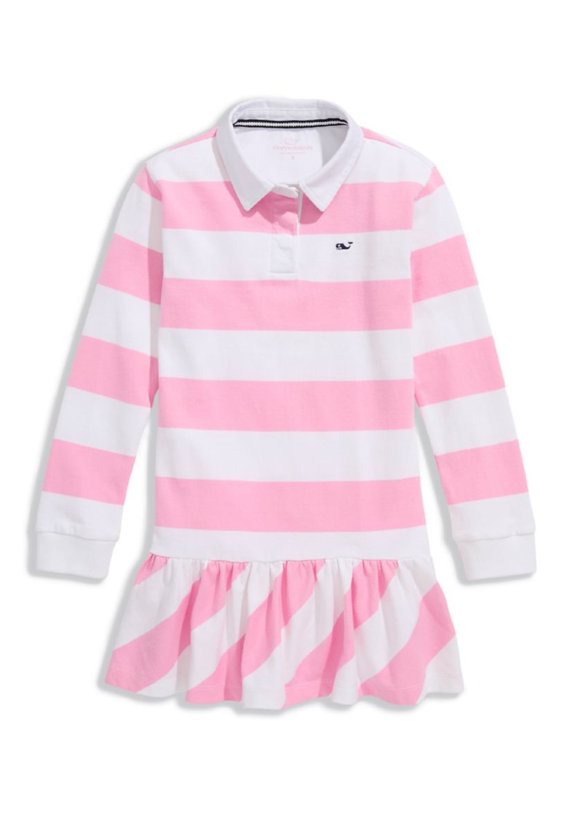 Girls 7-16 Collared Rugby Stripe Dress