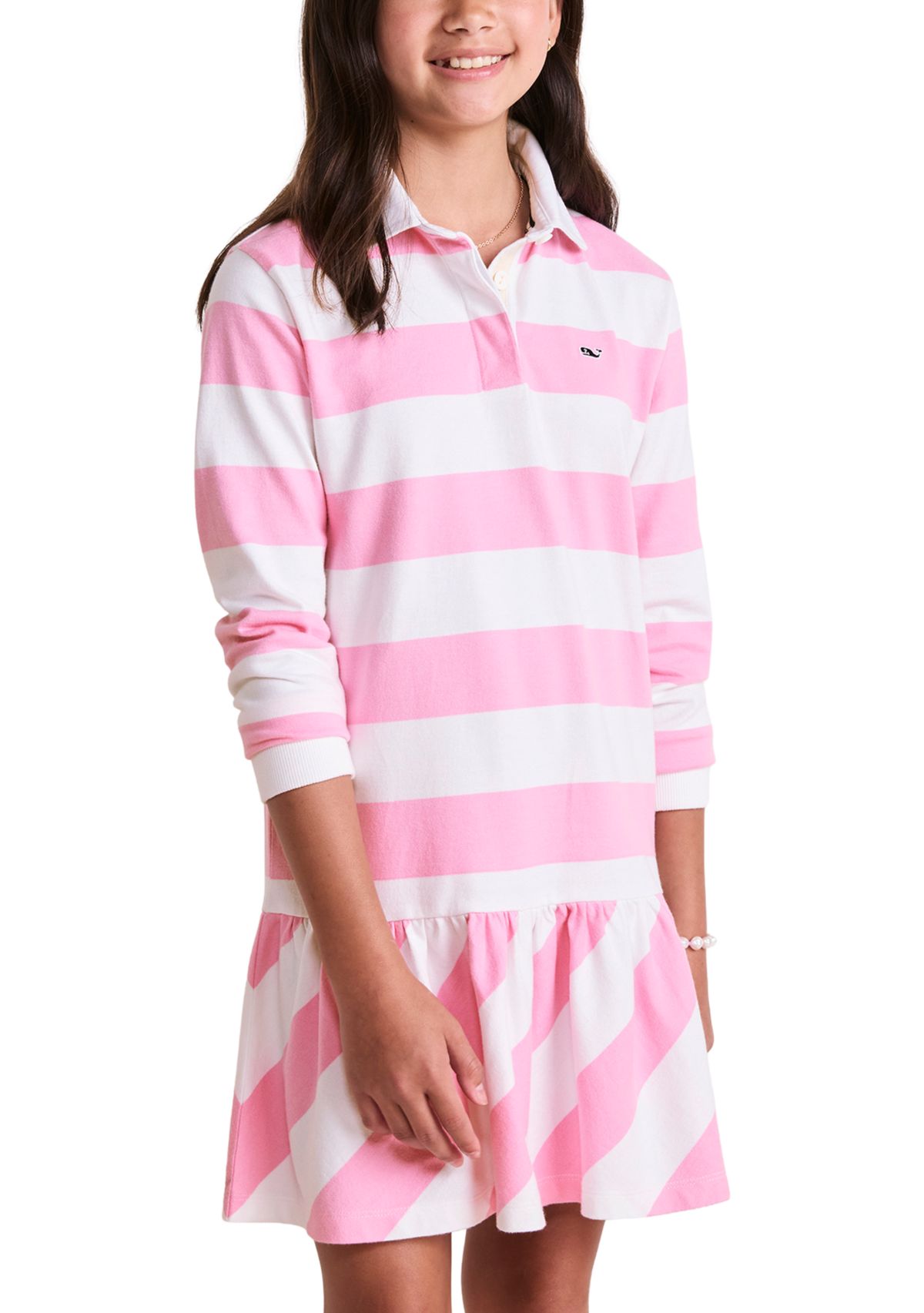 Girls 7-16 Collared Rugby Stripe Dress