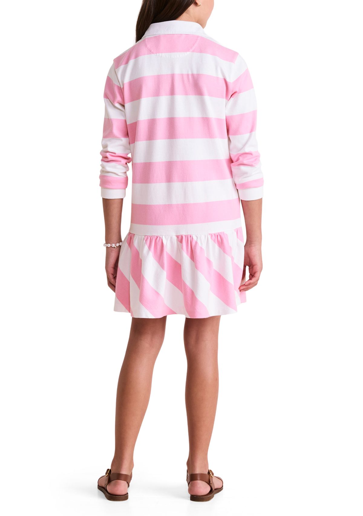 Girls 7-16 Collared Rugby Stripe Dress