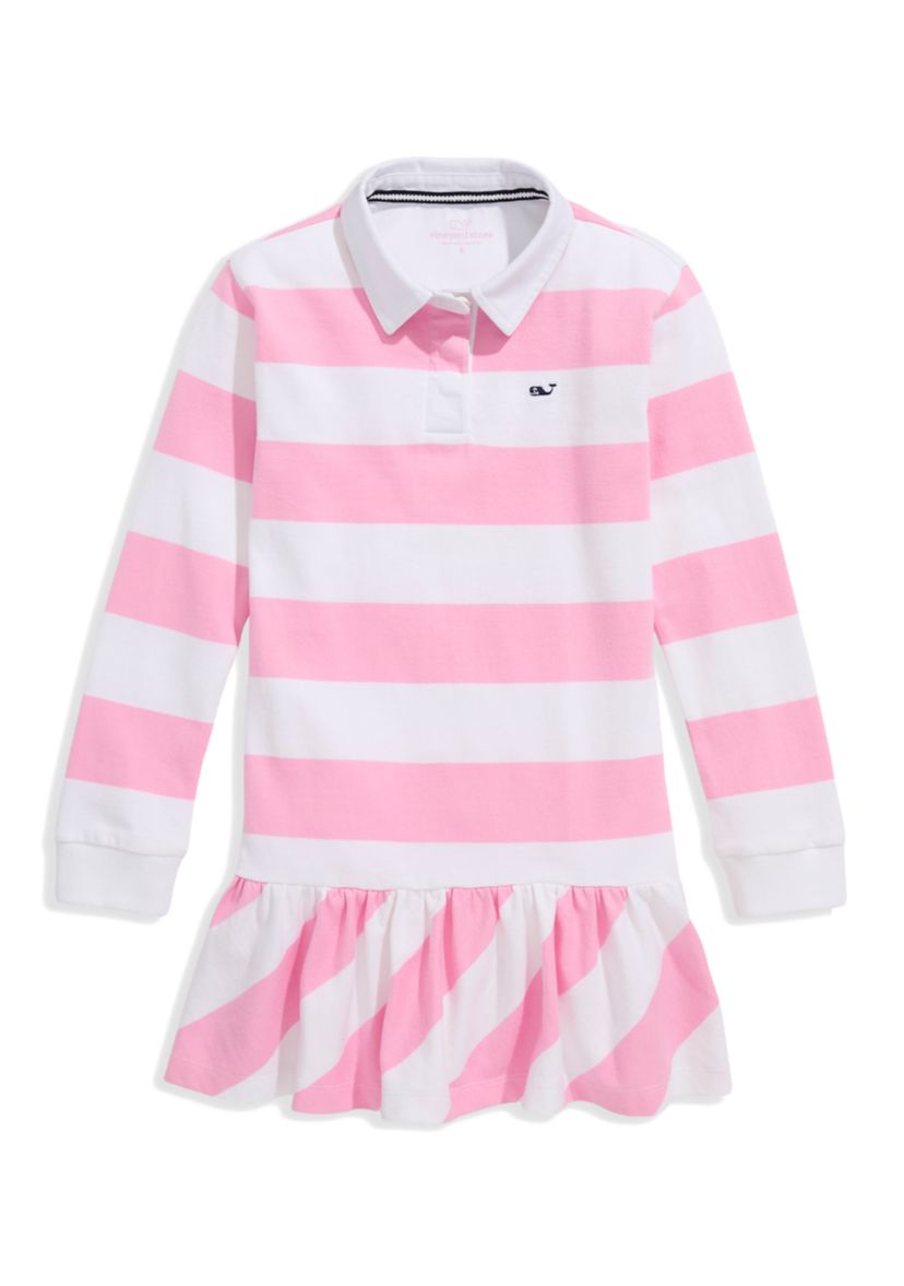 Girls 7-16 Collared Rugby Stripe Dress