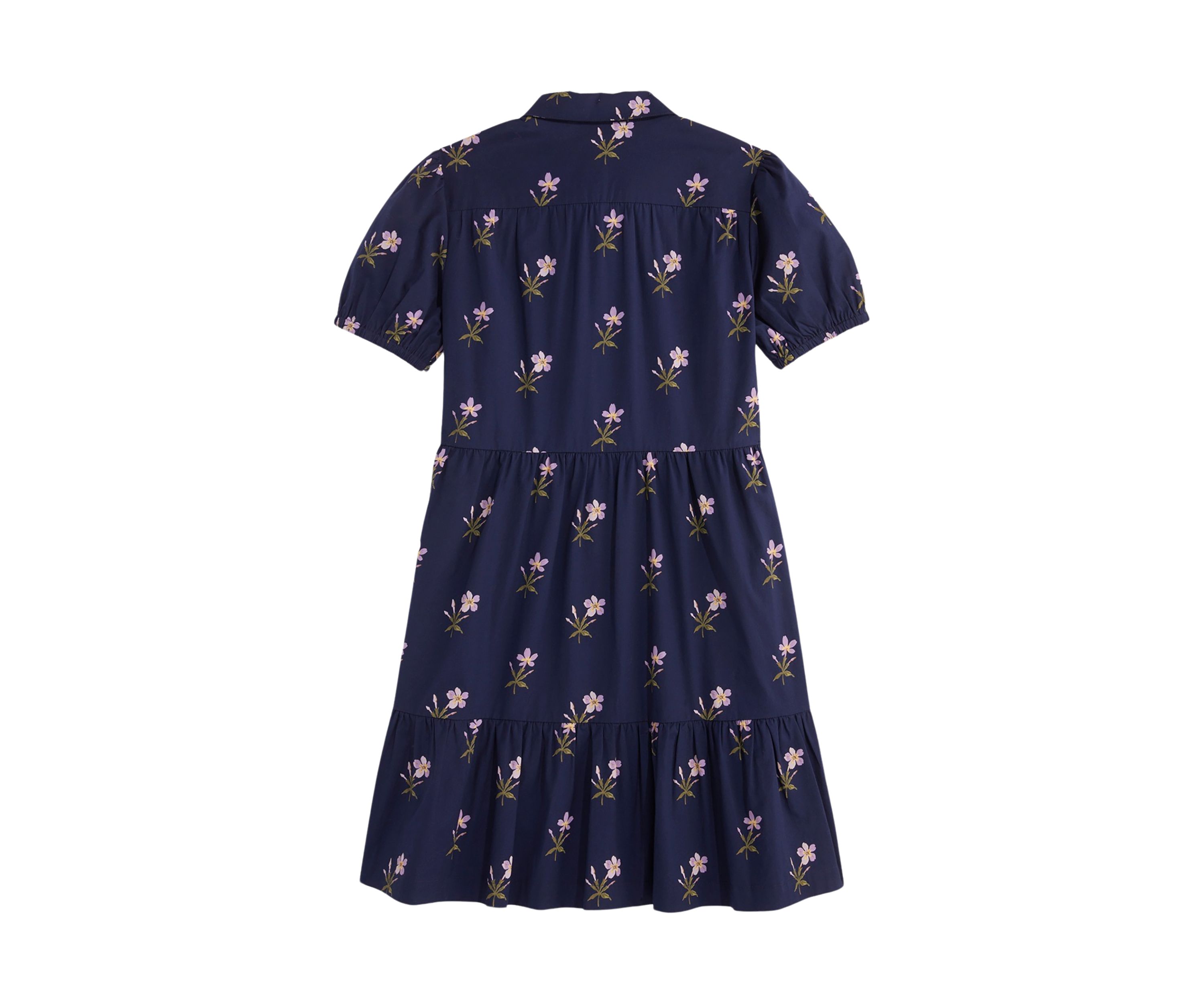 Girls 7-16 Tiered Poplin Shirtdress