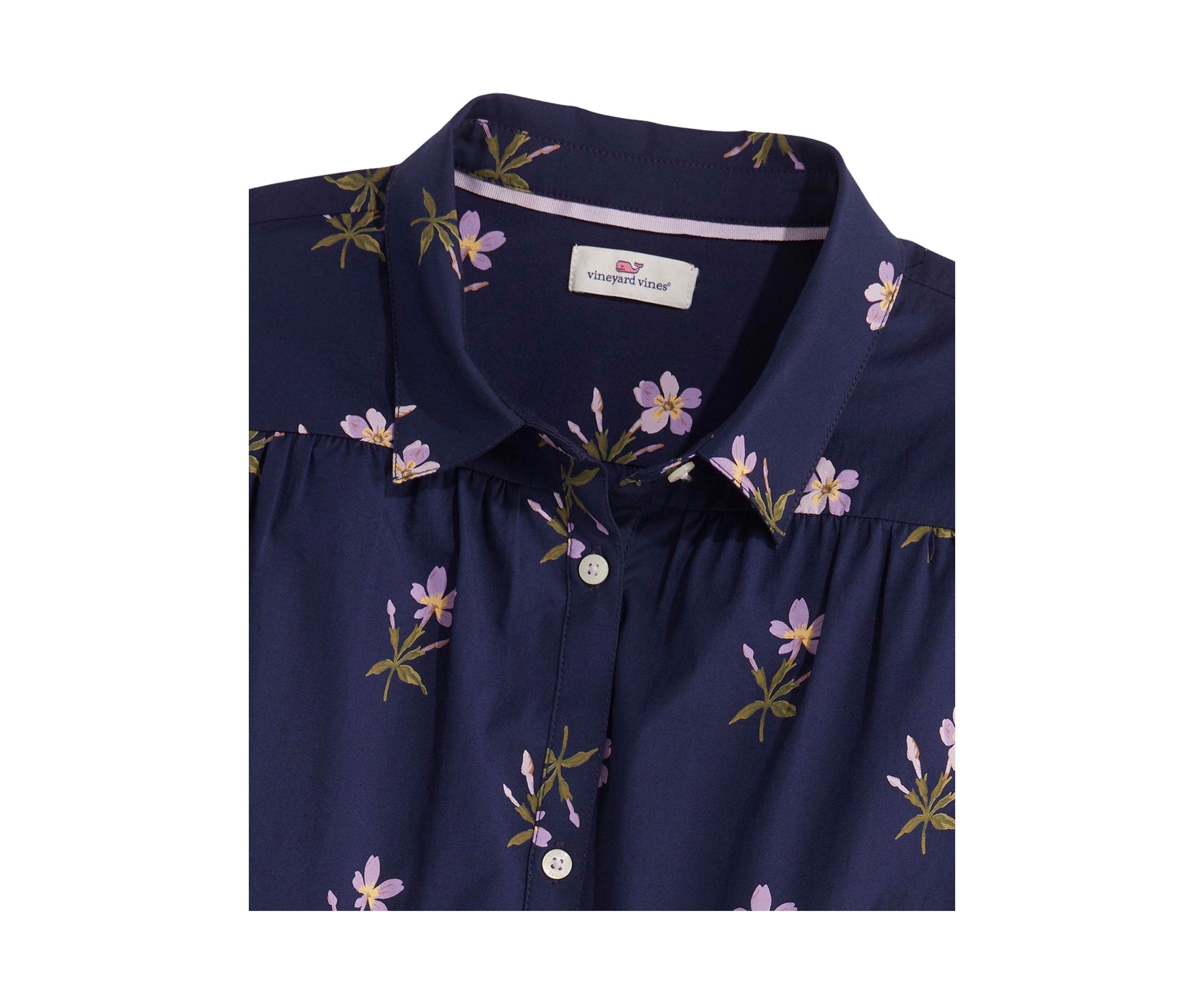 Girls 7-16 Tiered Poplin Shirtdress