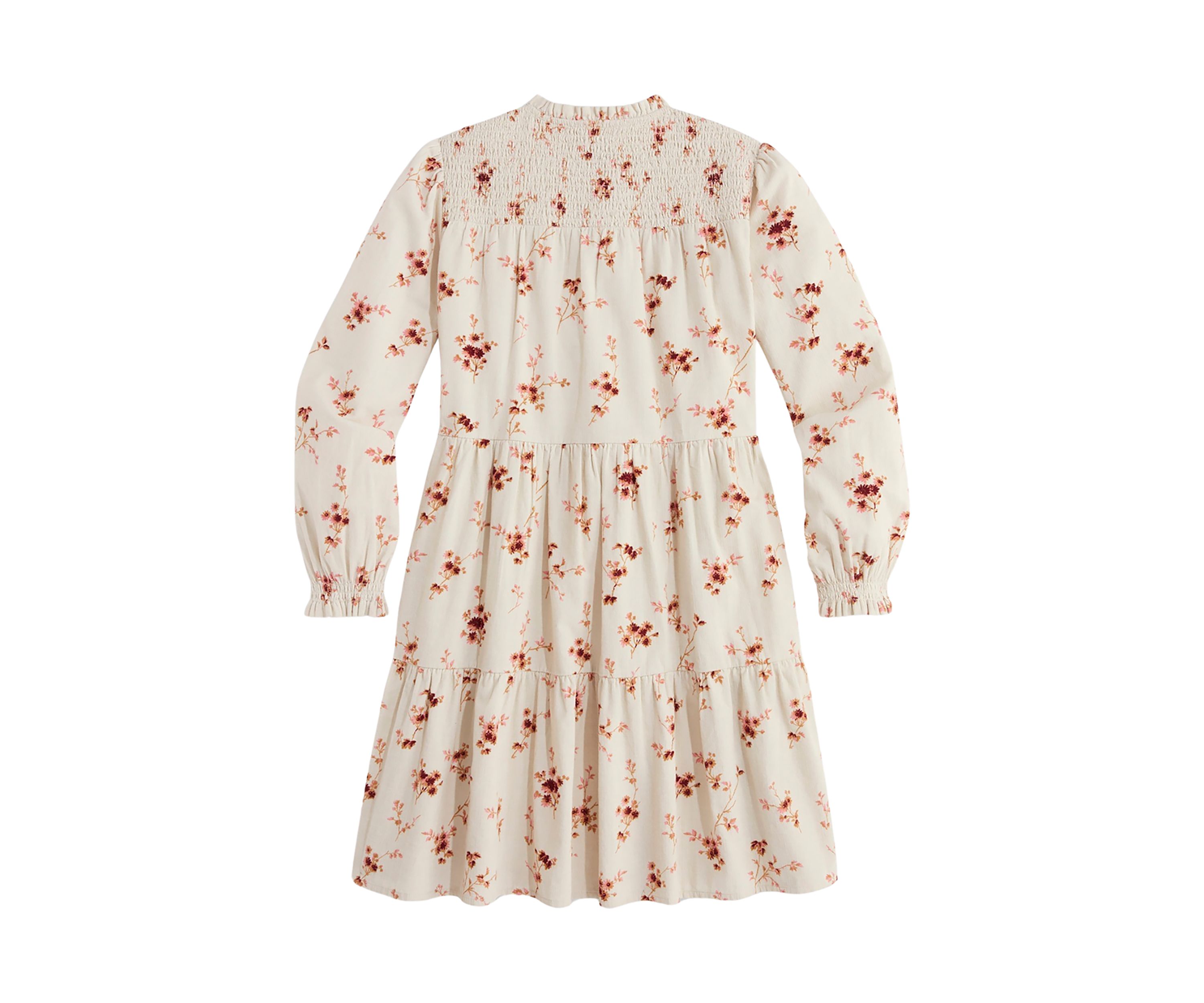 Girls 7-16 Tiered Printed Corduroy Dress