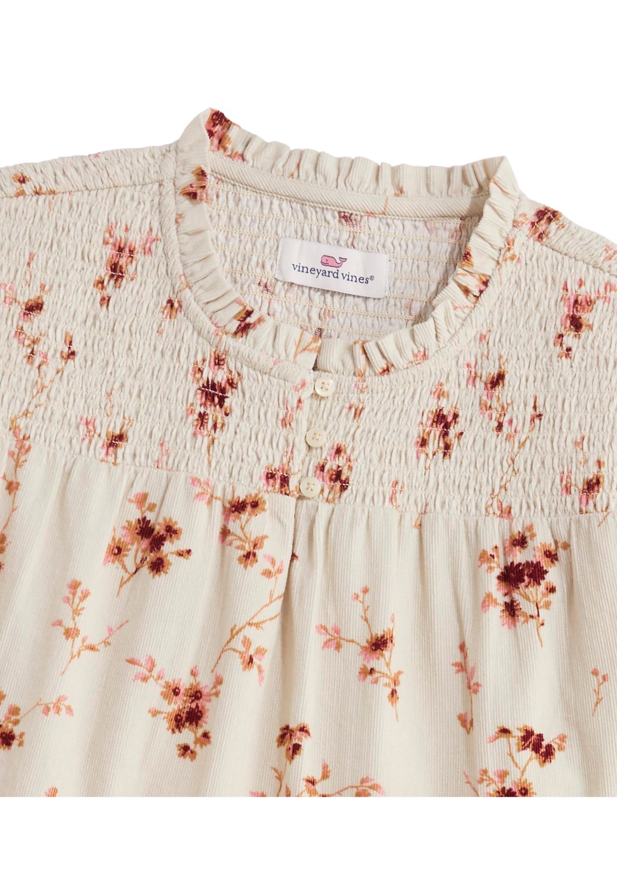 Girls 7-16 Tiered Printed Corduroy Dress