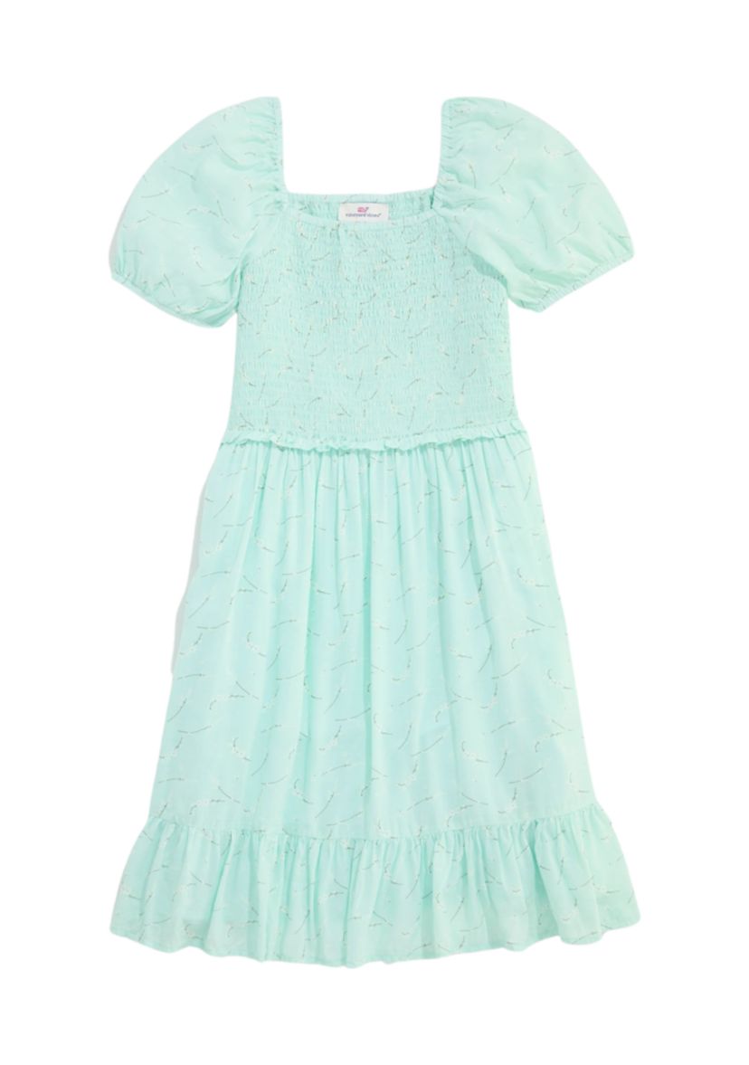 Girls 7-16 Smocked Puff Sleeve Dress
