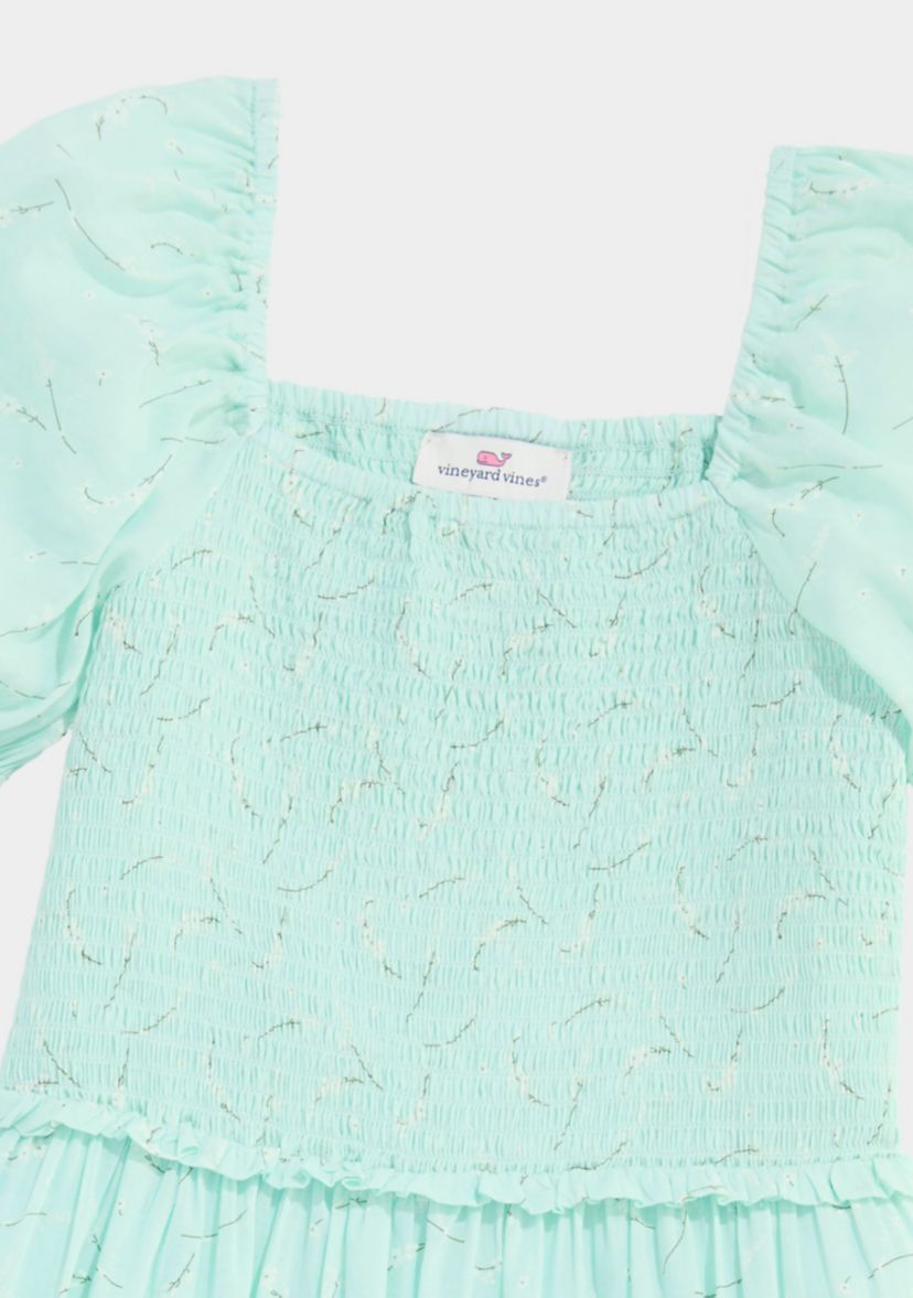 Girls 7-16 Smocked Puff Sleeve Dress