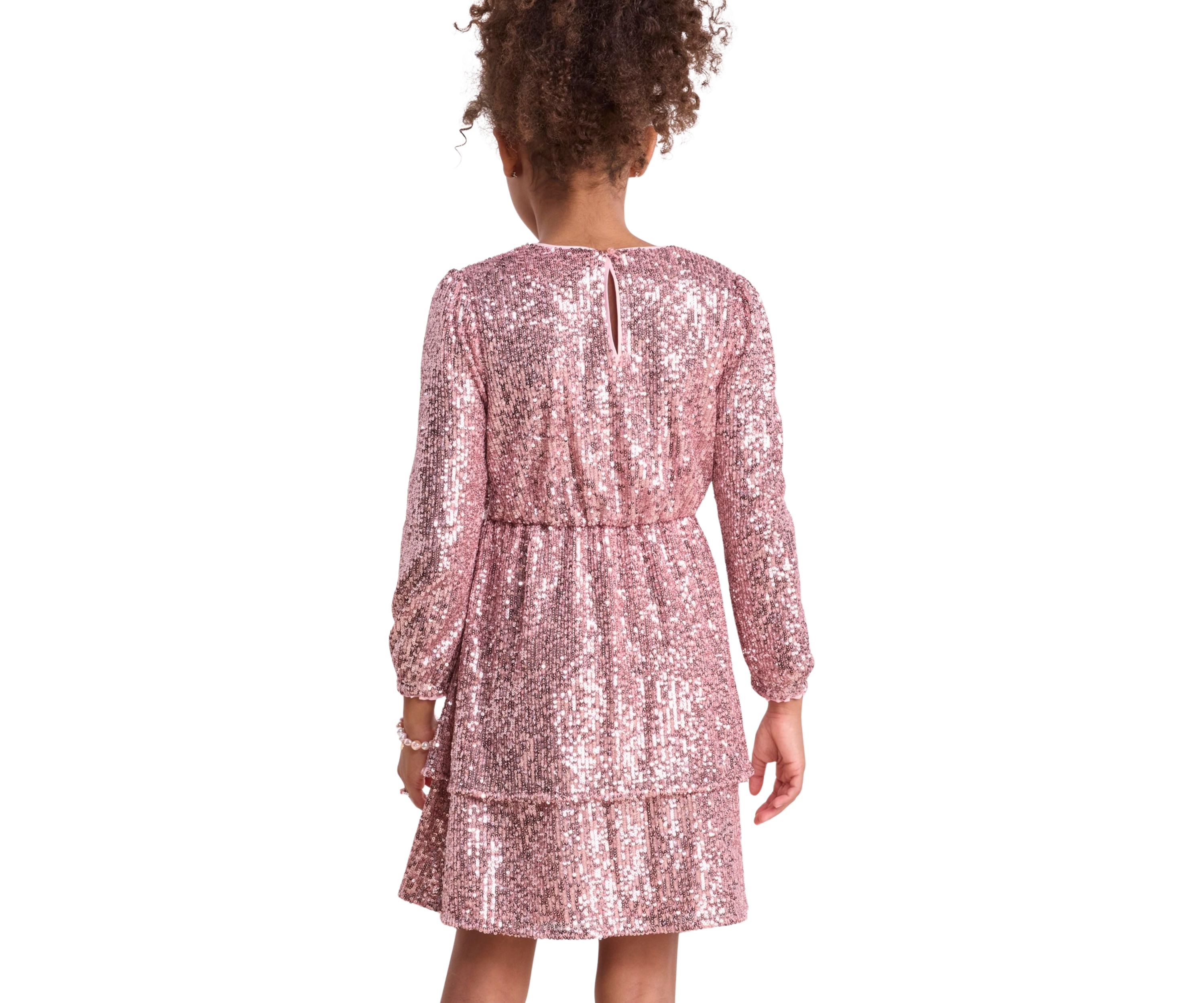 Girls 7-16 Tiered Sequin Dress
