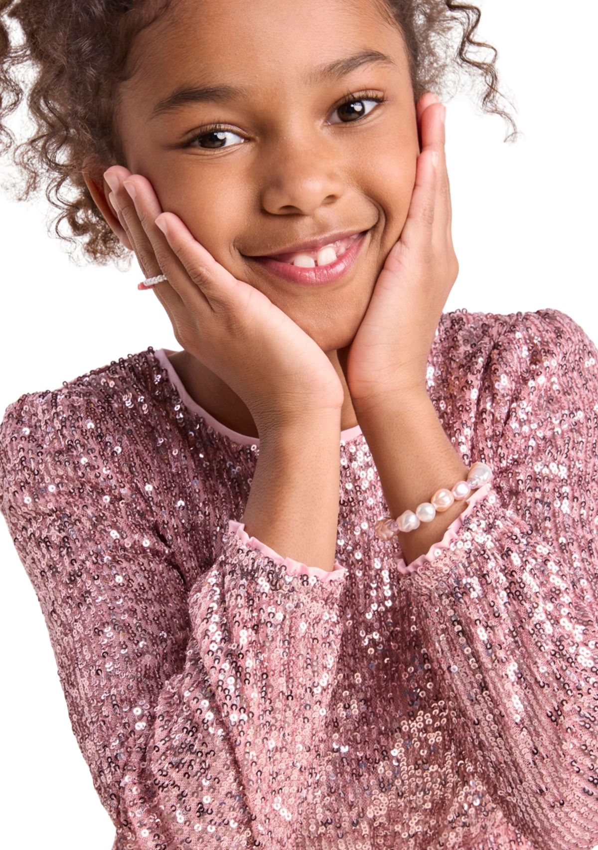 Girls 7-16 Tiered Sequin Dress