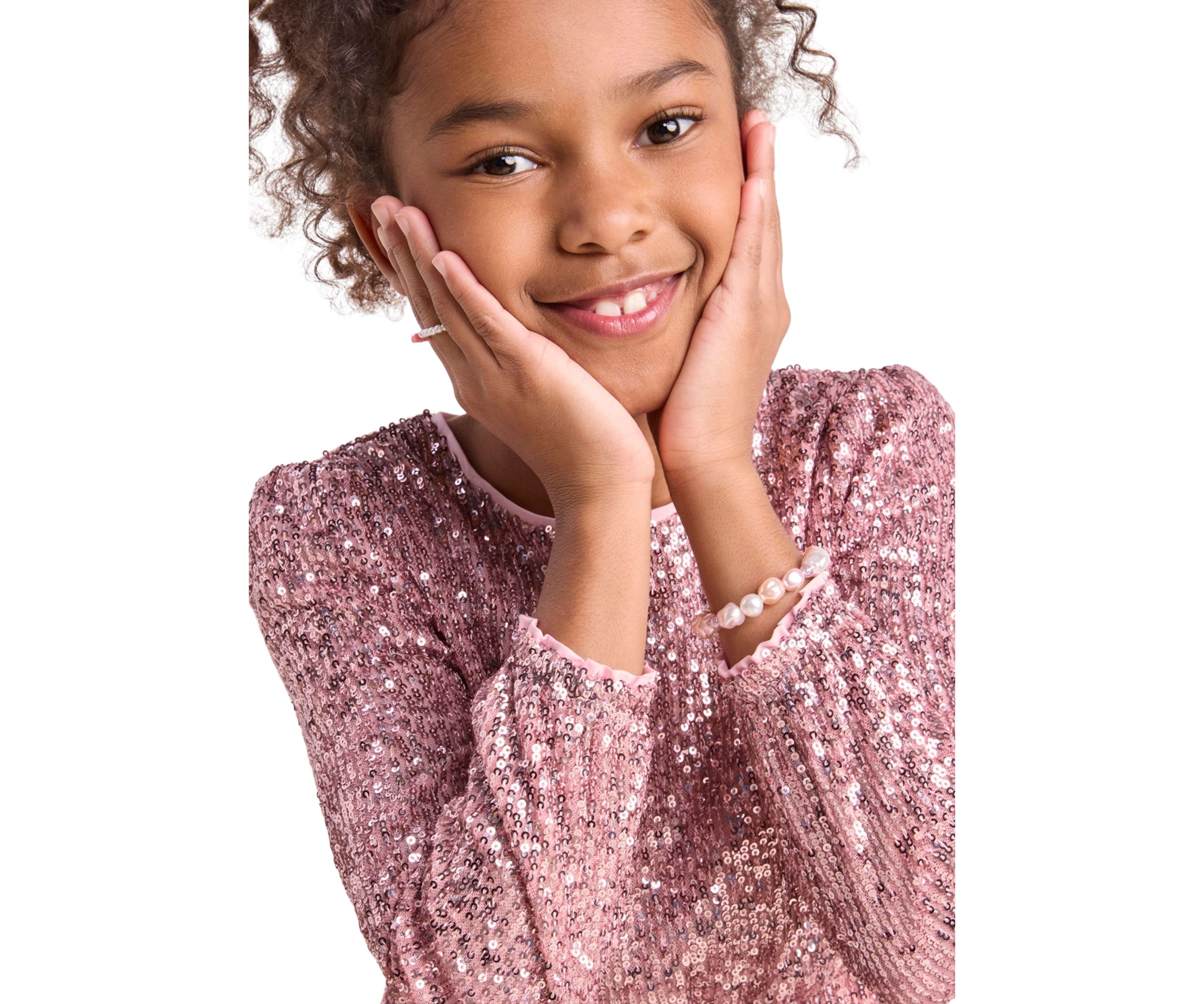 Girls 7-16 Tiered Sequin Dress