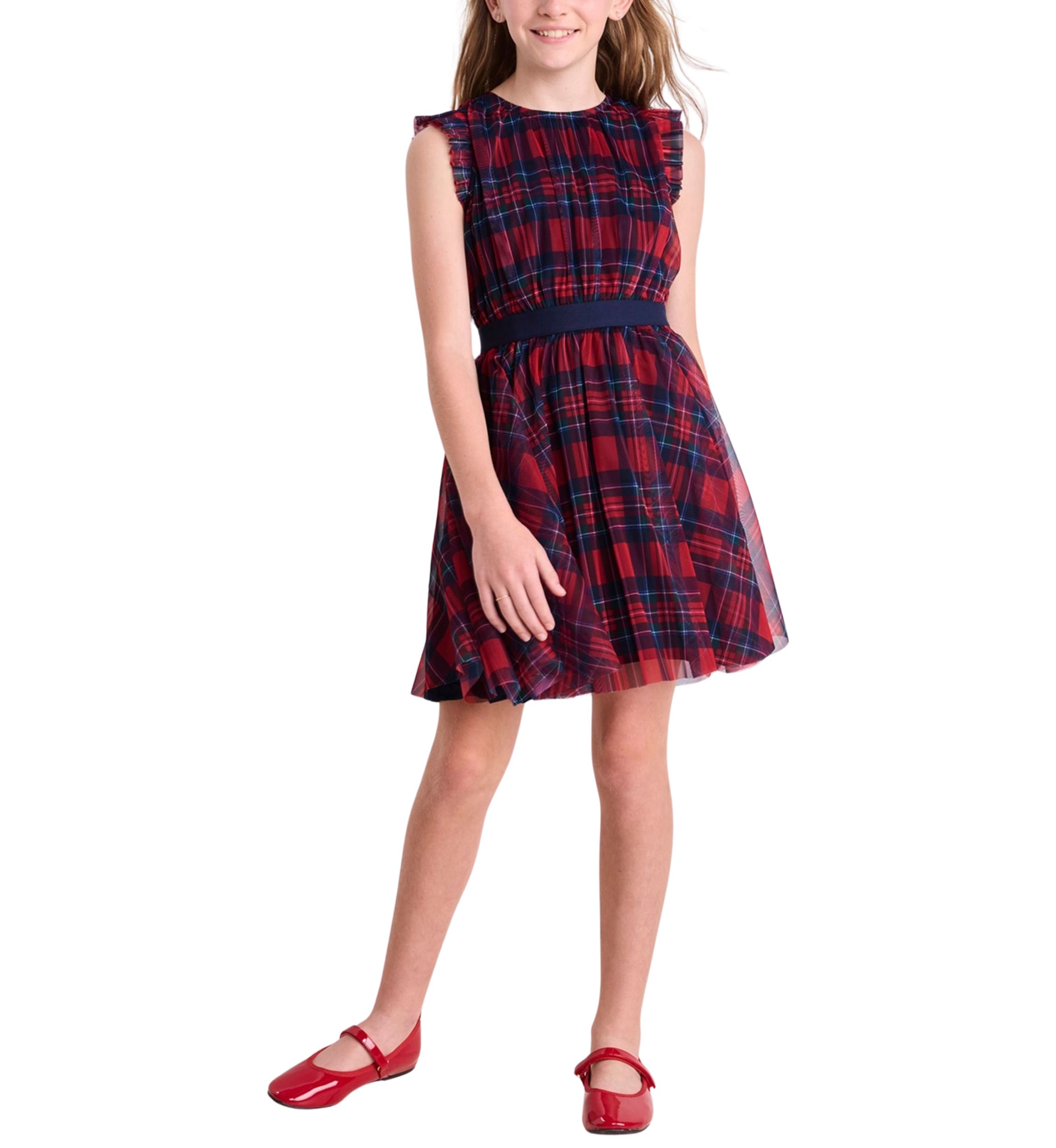 Girls 7-16 Printed Tulle Dress