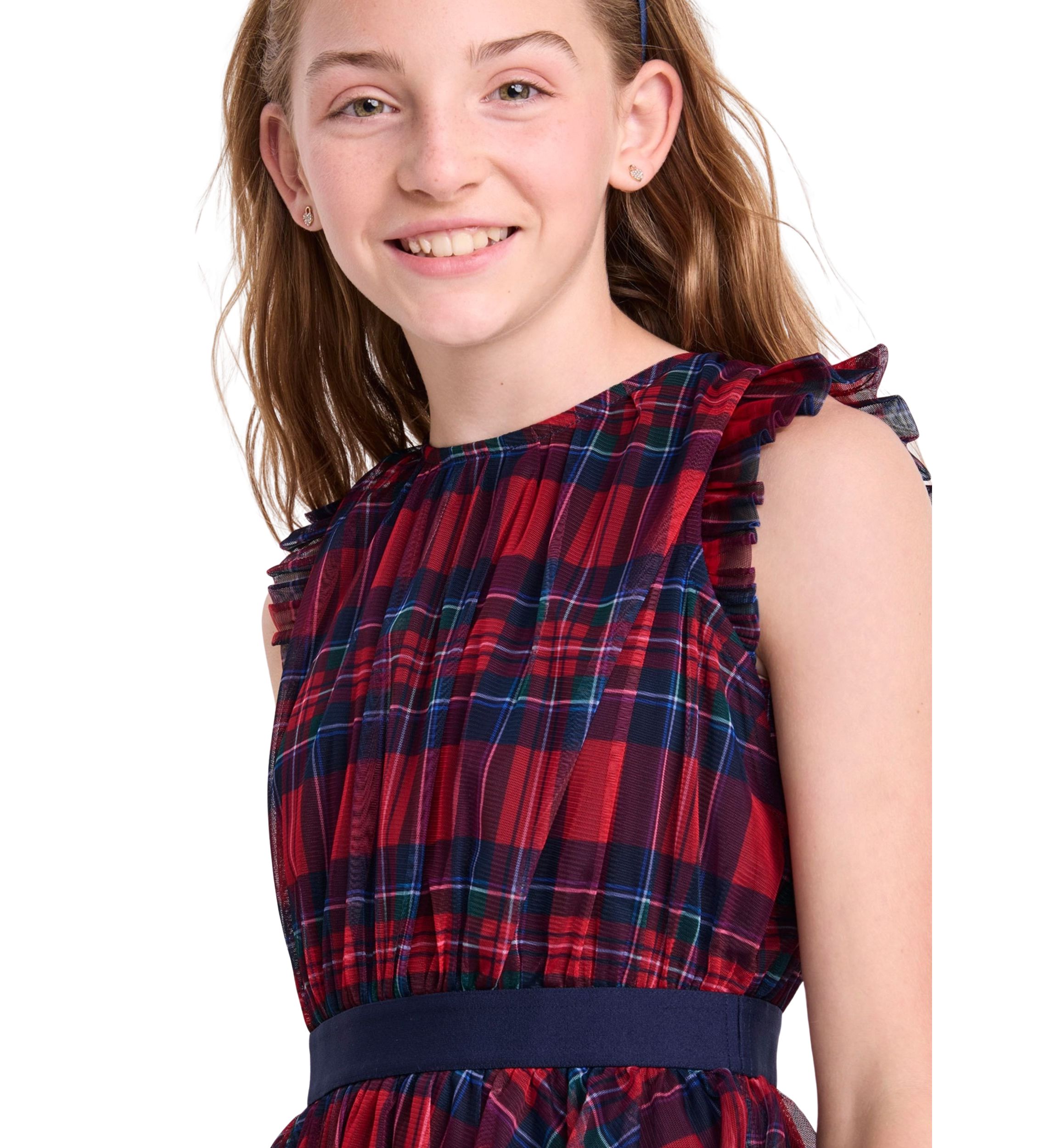 Girls 7-16 Printed Tulle Dress