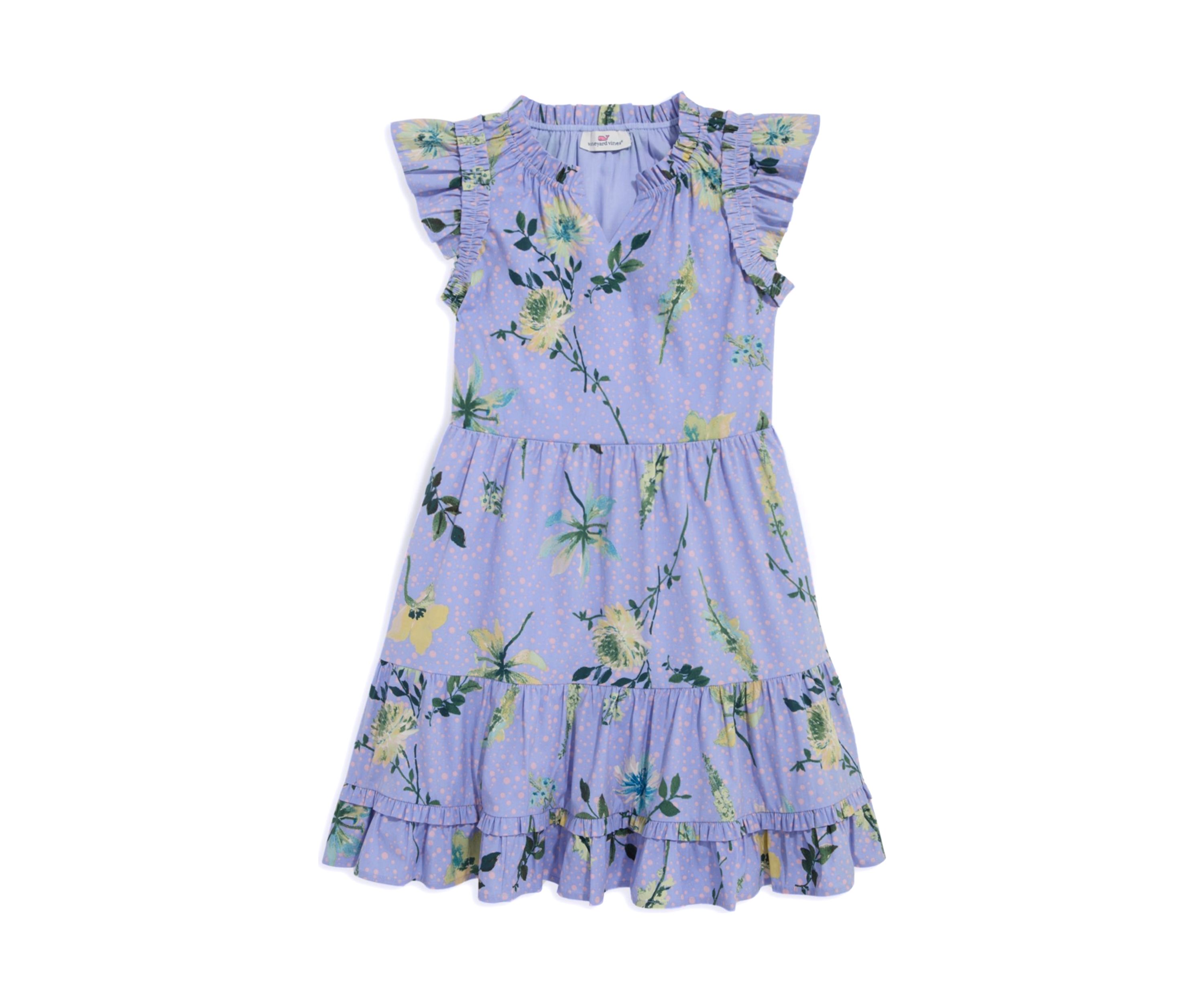 Girls 7-16 Poplin Tiered Printed Dress