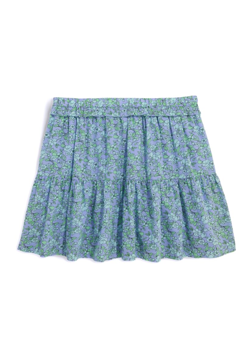 Girls 7-16 Printed Ruffle Tiered Skirt