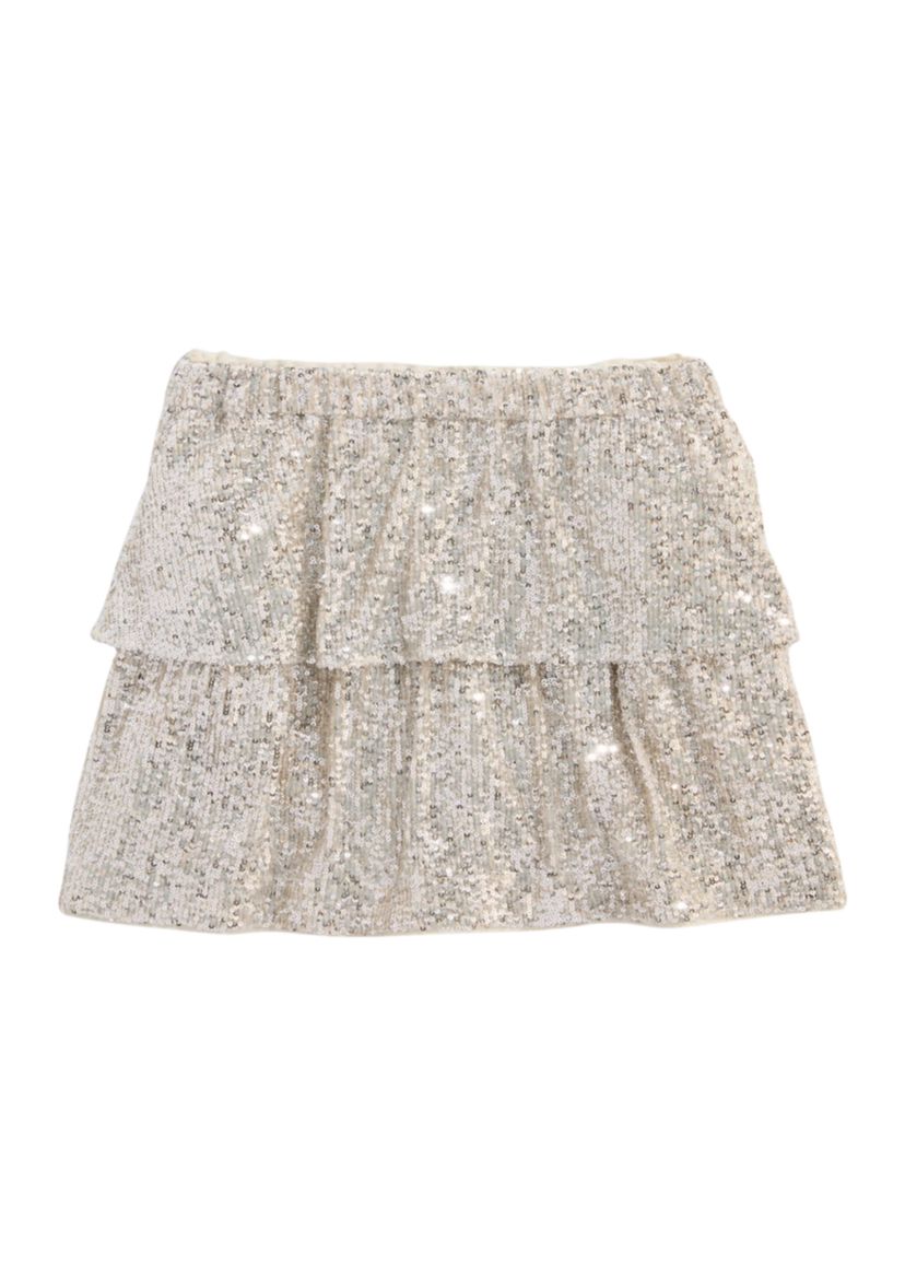 Girls 7-16 Tiered Sequin Skirt