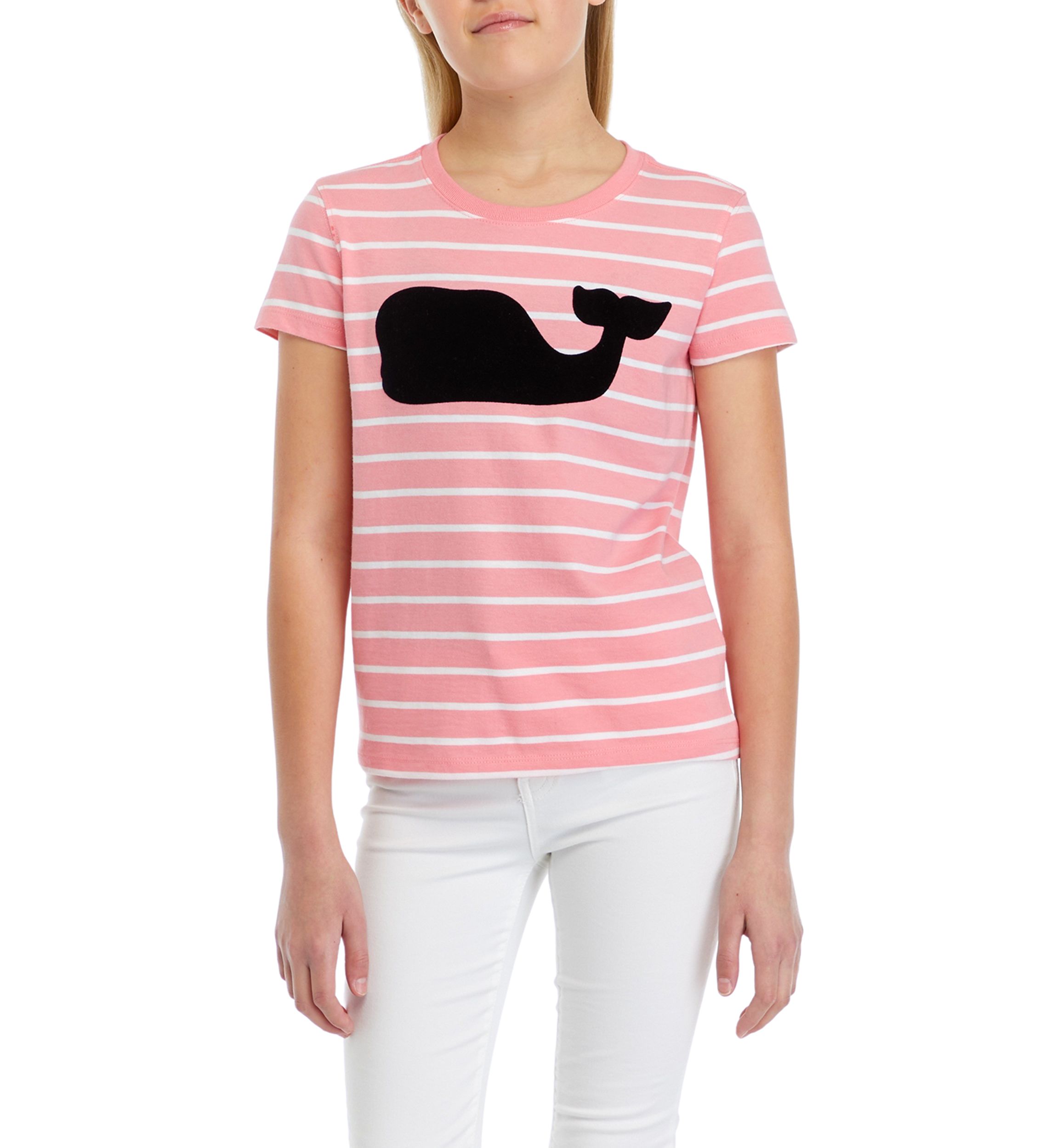 Girls 7-16 Striped Whale Short Sleeve T-Shirt