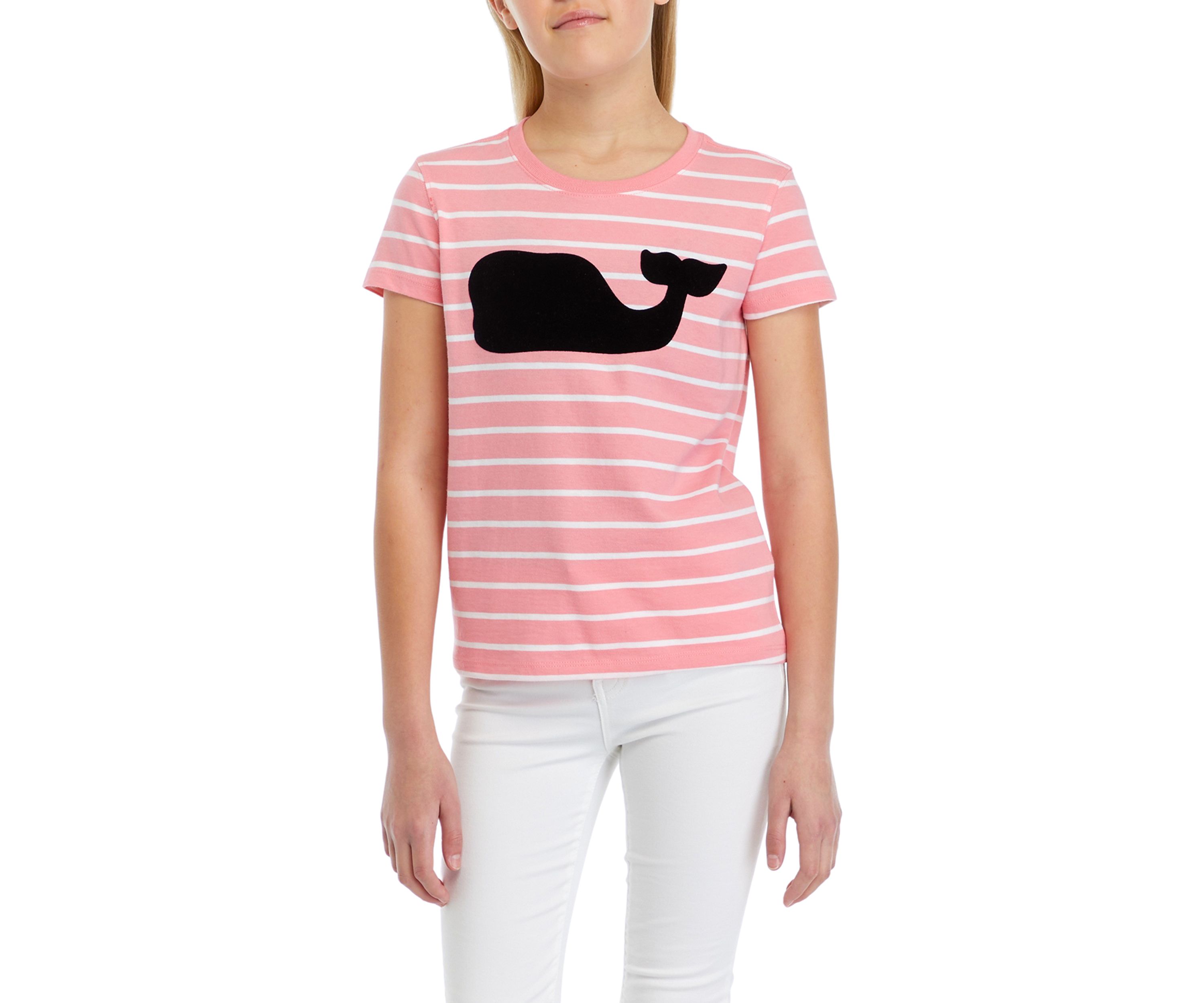 Girls 7-16 Striped Whale Short Sleeve T-Shirt