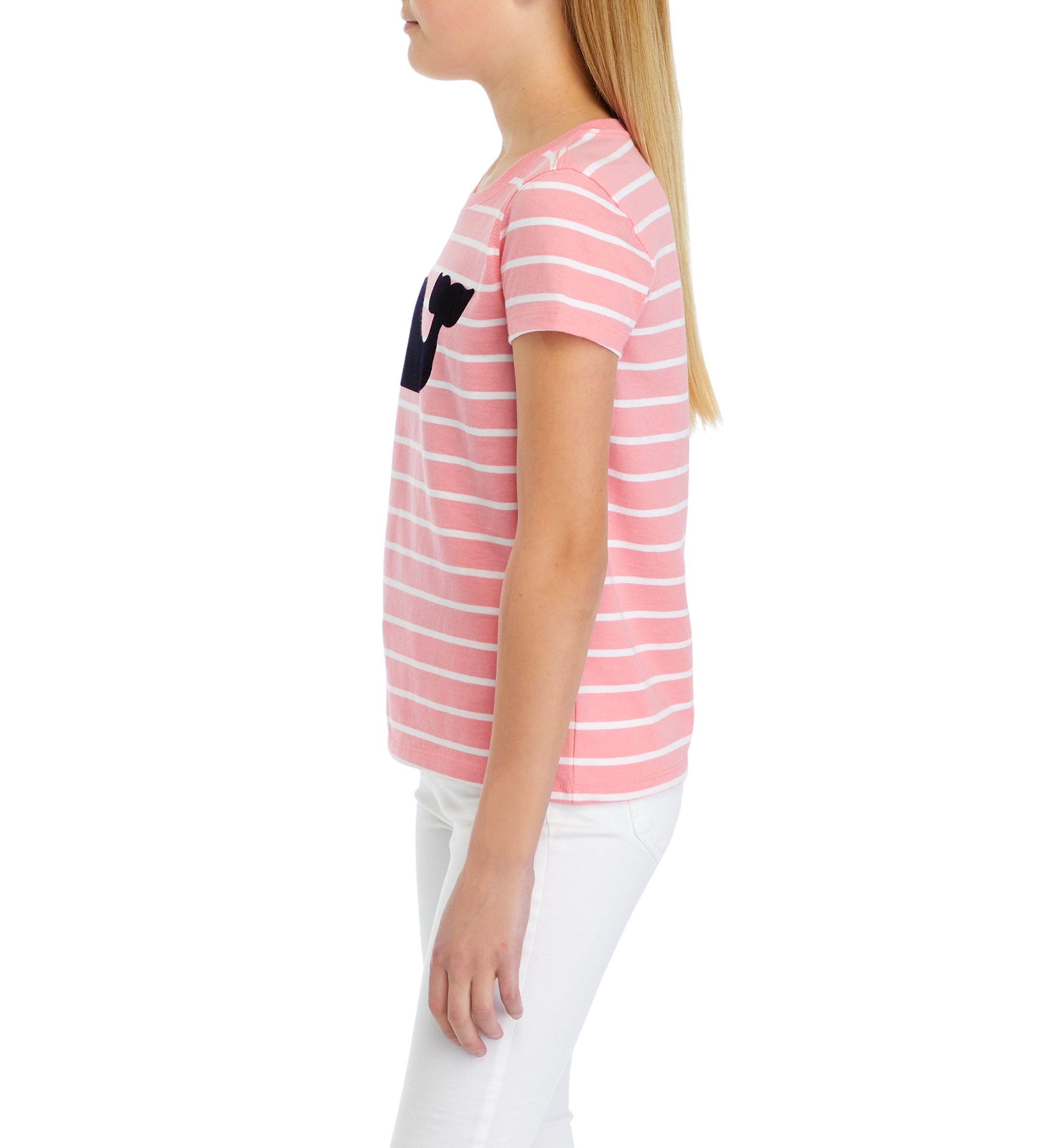 Girls 7-16 Striped Whale Short Sleeve T-Shirt