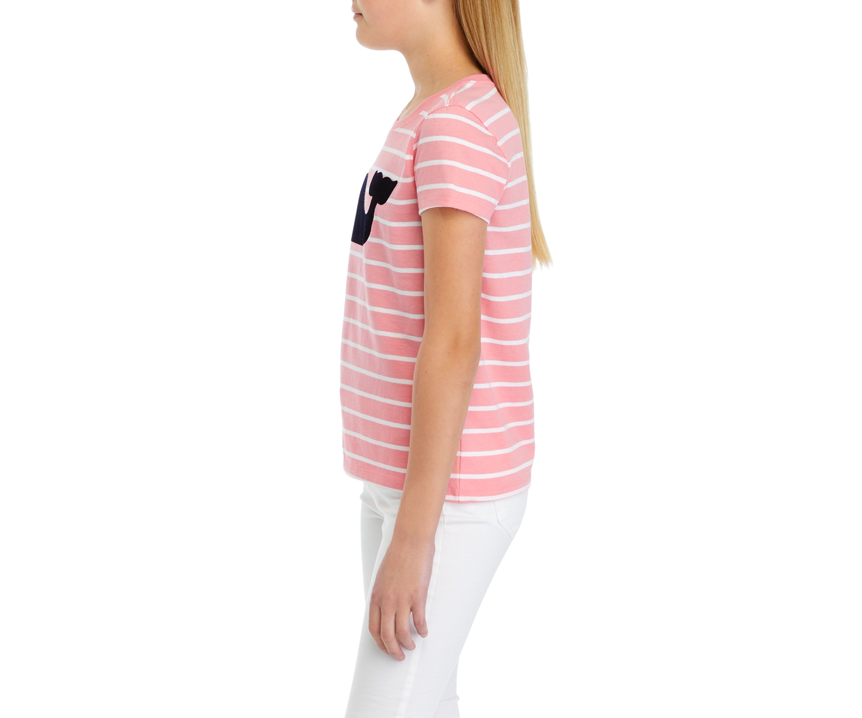 Girls 7-16 Striped Whale Short Sleeve T-Shirt