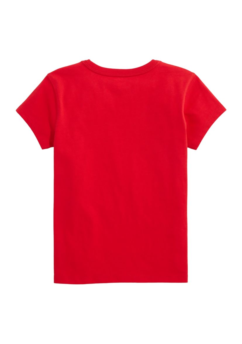 Girls 7-16 Glitter Flag Whale Short Sleeve Graphic T-Shirt