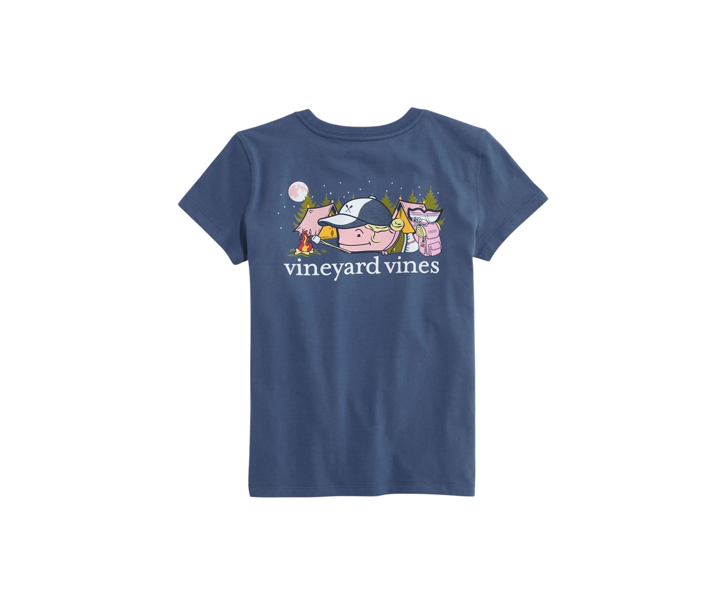 Girls 7-16 Glow Camping Whale Short Sleeve Pocket T-Shirt
