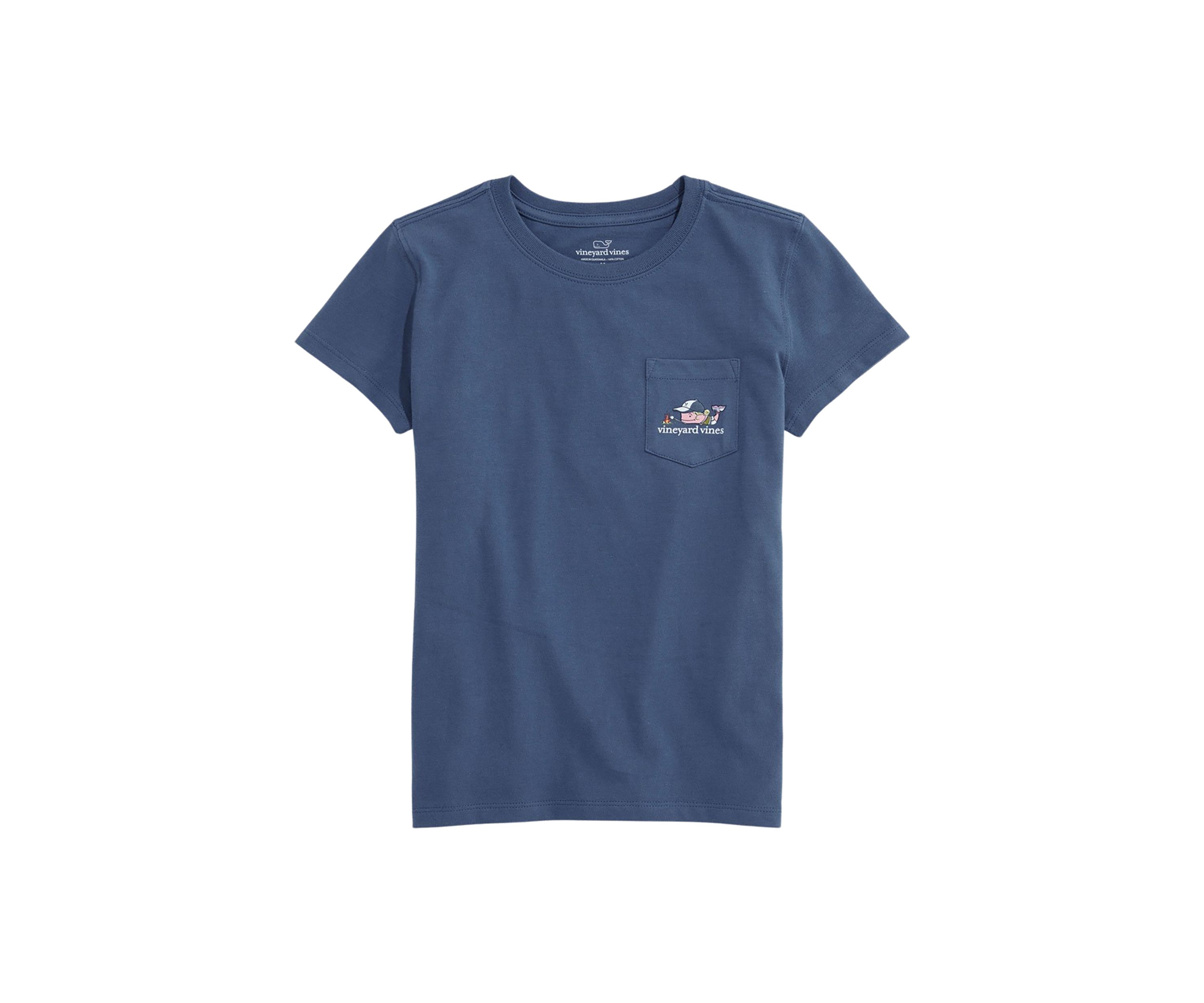Girls 7-16 Glow Camping Whale Short Sleeve Pocket T-Shirt