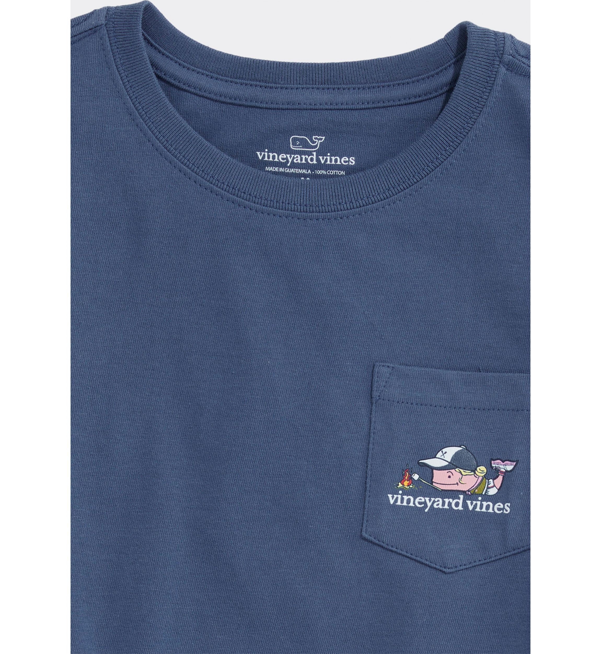 Girls 7-16 Glow Camping Whale Short Sleeve Pocket T-Shirt