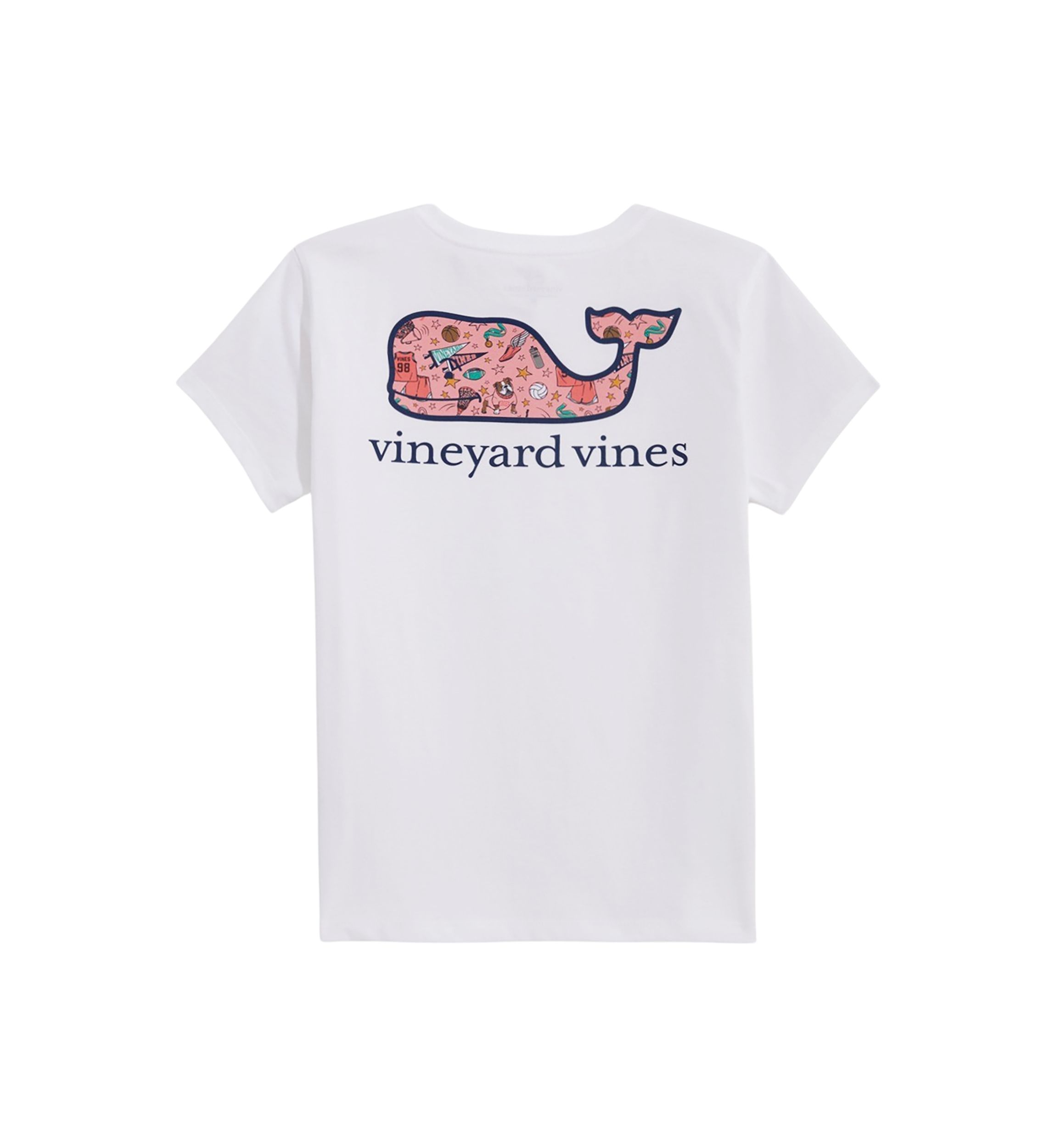 Girls 7-16 Team Spirit Filled Whale Short Sleeve T-Shirt