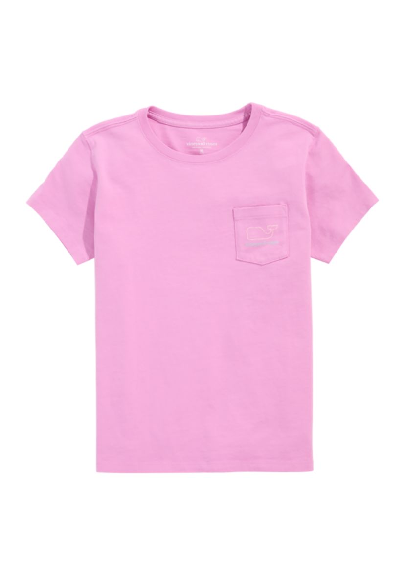 Girls 7-16 Vintage Whale Short Sleeve Pocket T-Shirt