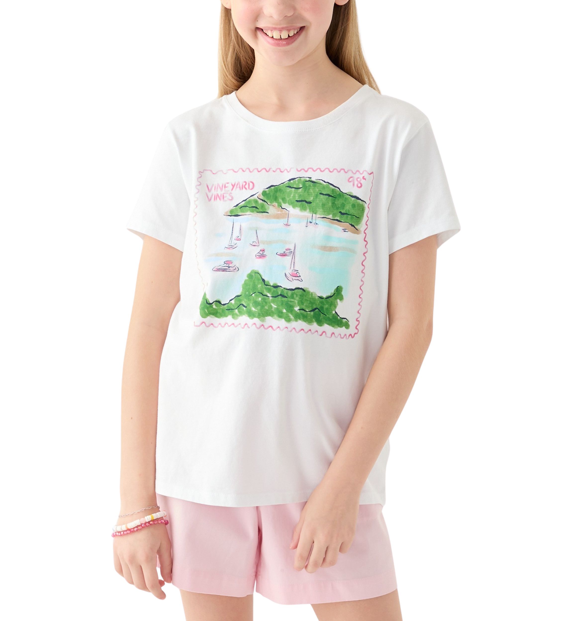 Girls 7-16 Postage Stamp Graphic T-Shirt