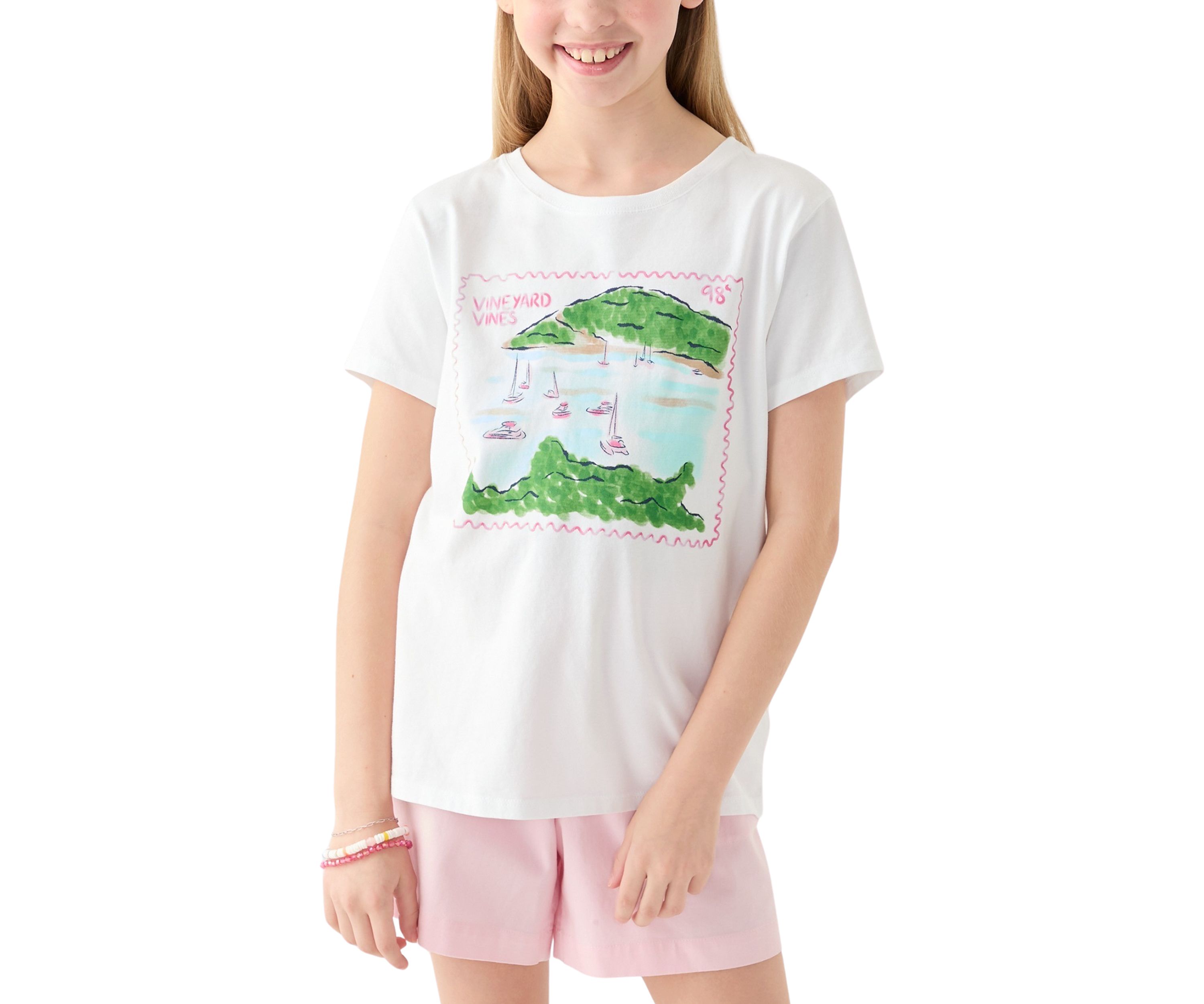 Girls 7-16 Postage Stamp Graphic T-Shirt