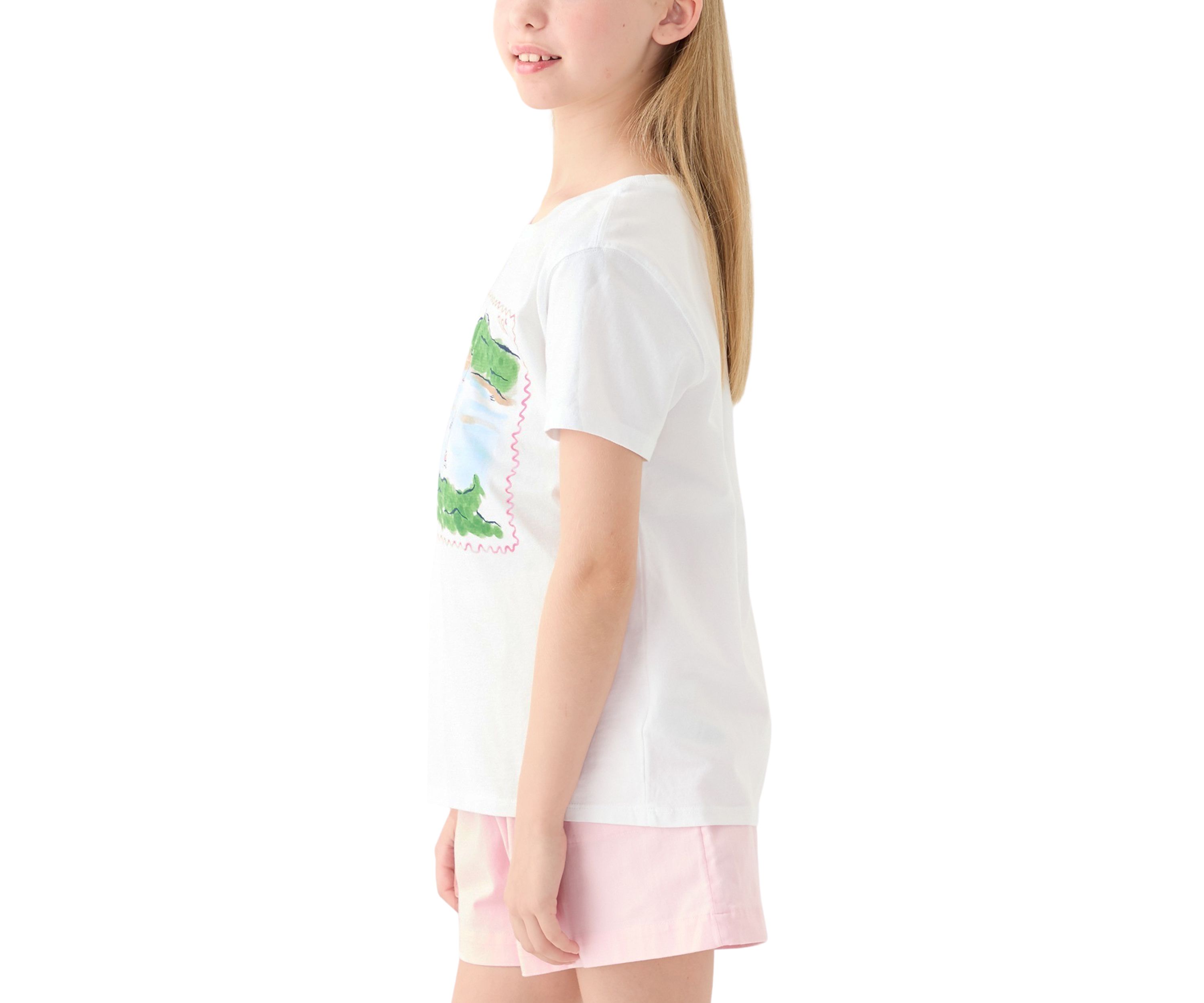 Girls 7-16 Postage Stamp Graphic T-Shirt