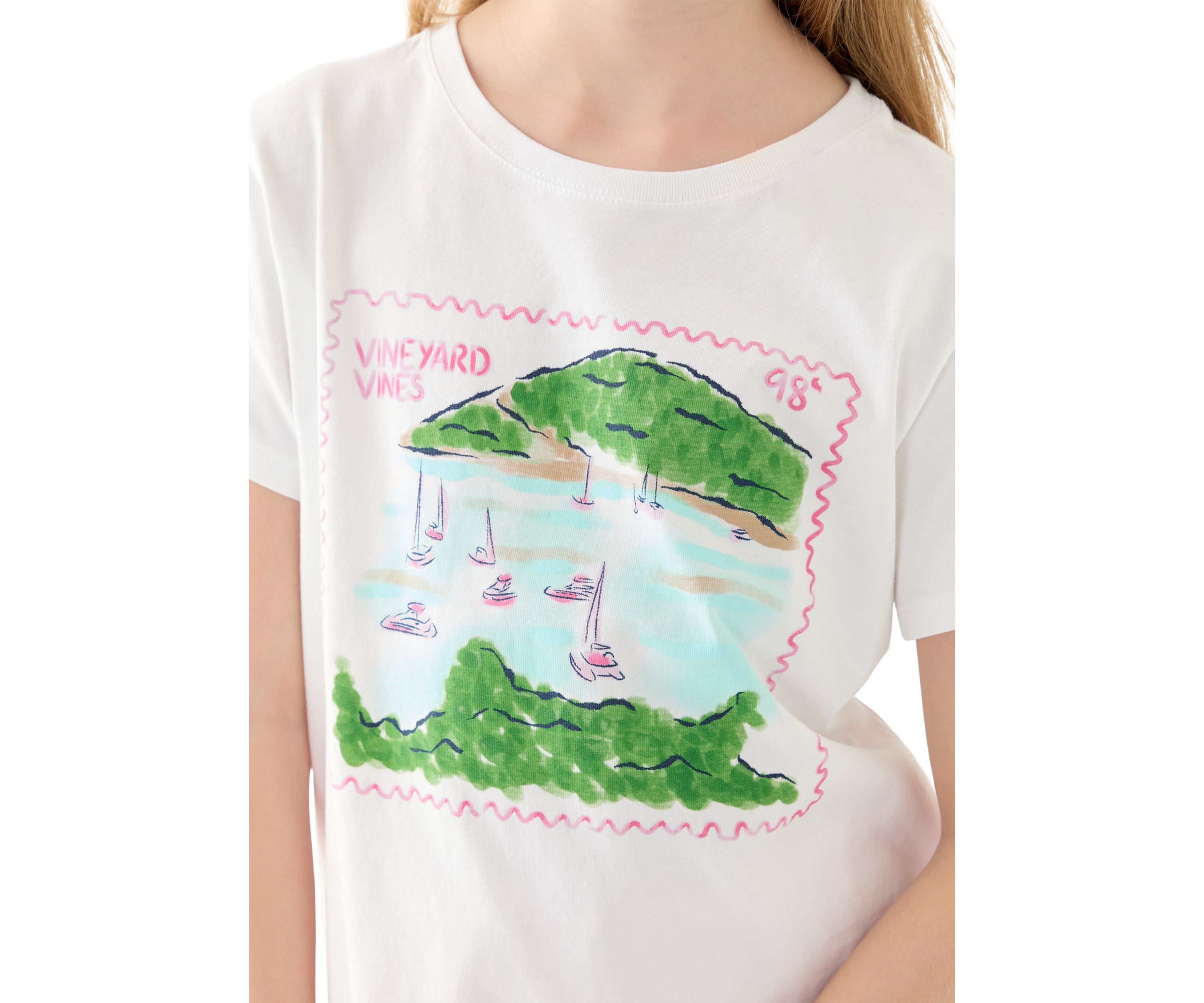 Girls 7-16 Postage Stamp Graphic T-Shirt