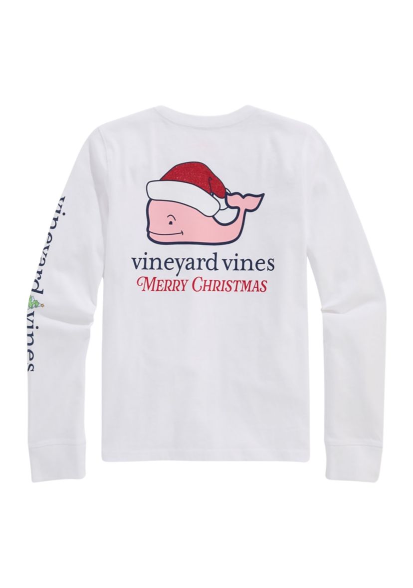Girls 7-16 Glitter Santa Whale Sweatshirt
