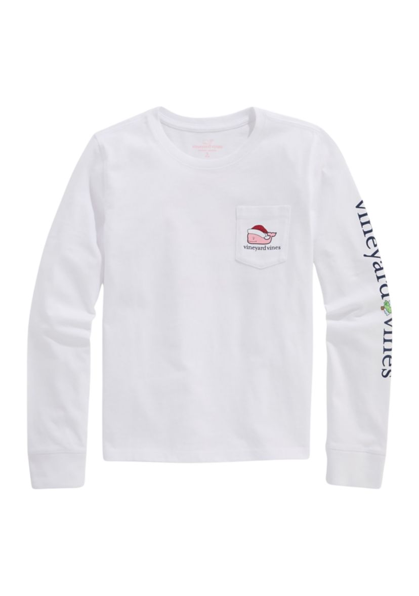Girls 7-16 Glitter Santa Whale Sweatshirt