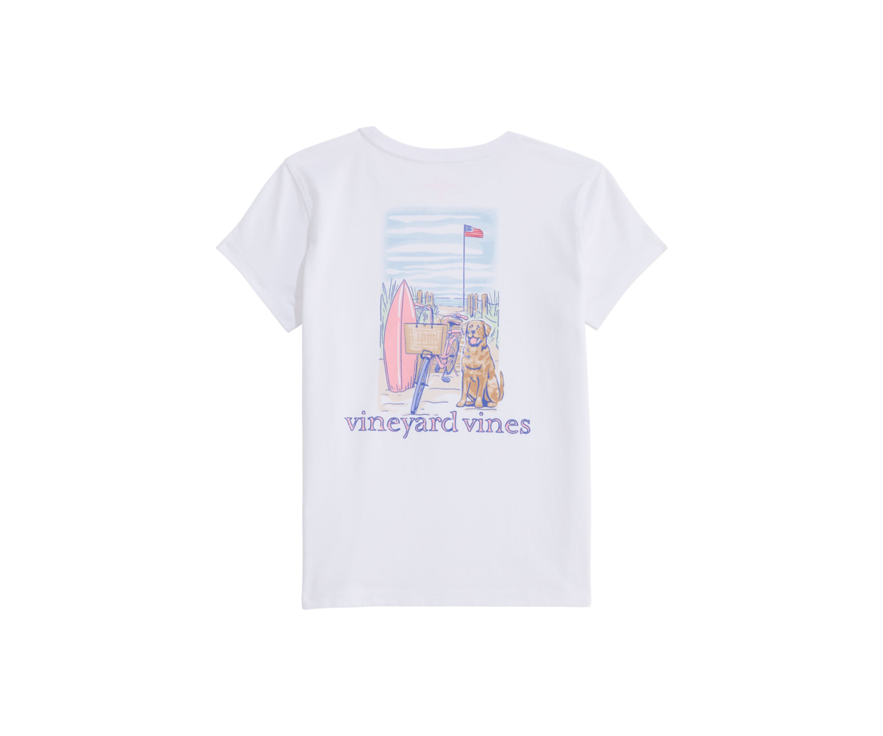 Girls 7-16 Beach Bike Dog Short Sleeve Graphic T-Shirt