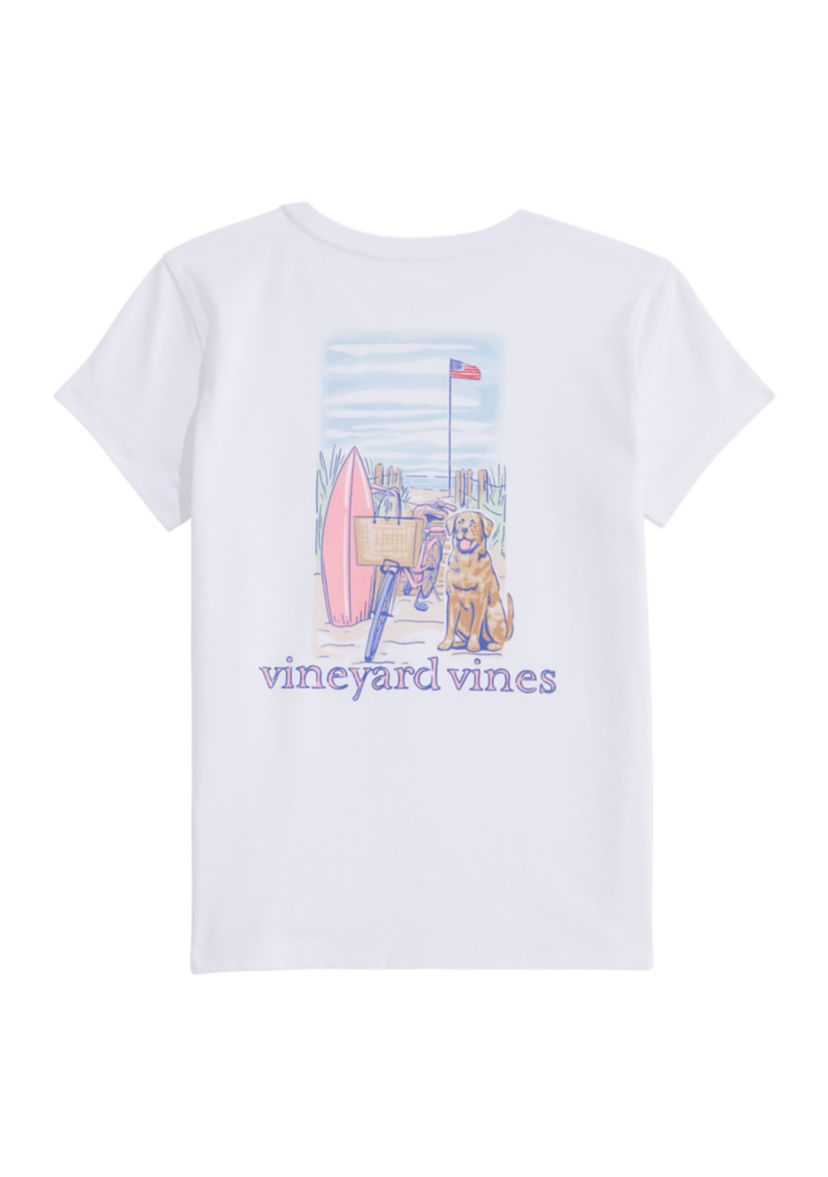 Girls 7-16 Beach Bike Dog Short Sleeve Graphic T-Shirt