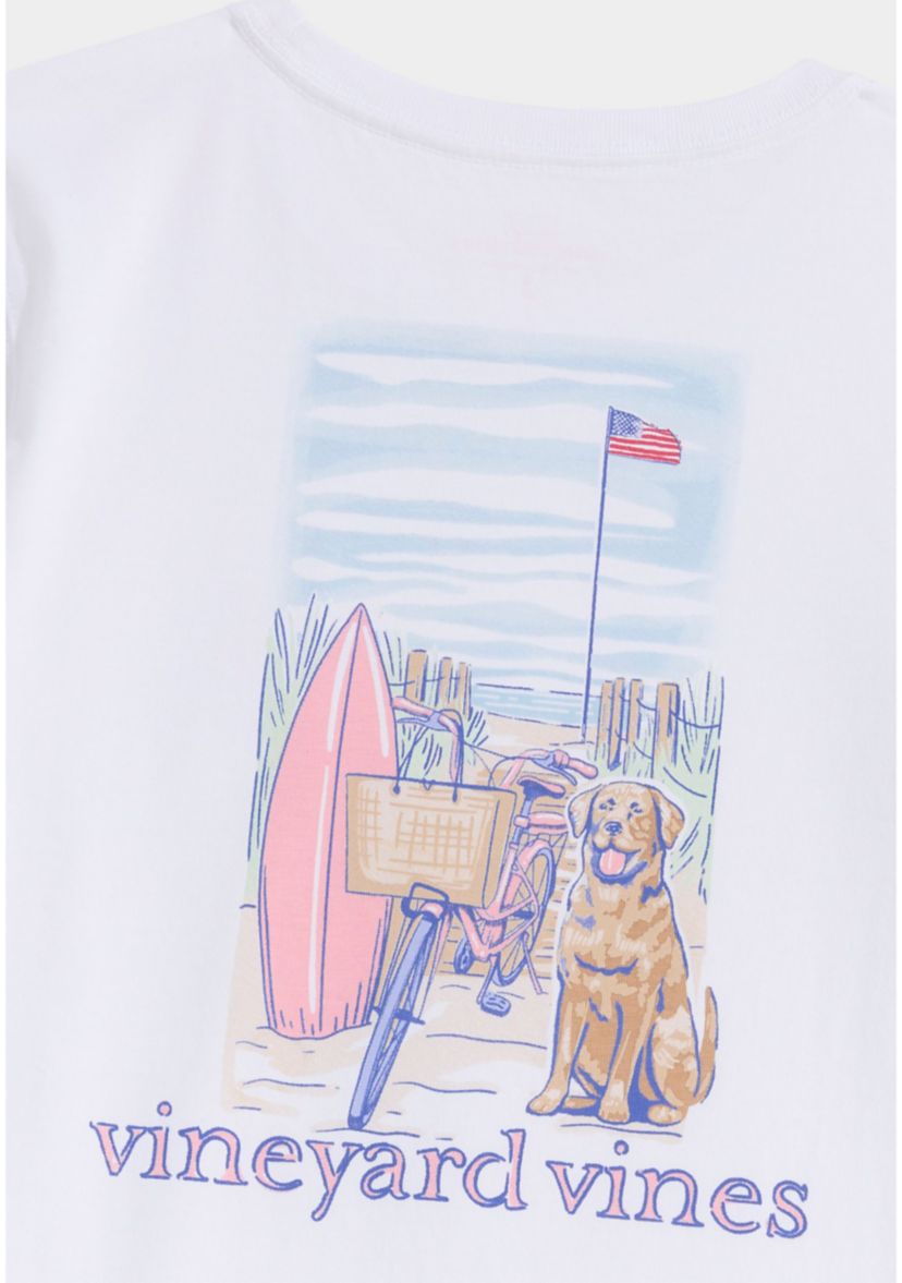 Girls 7-16 Beach Bike Dog Short Sleeve Graphic T-Shirt