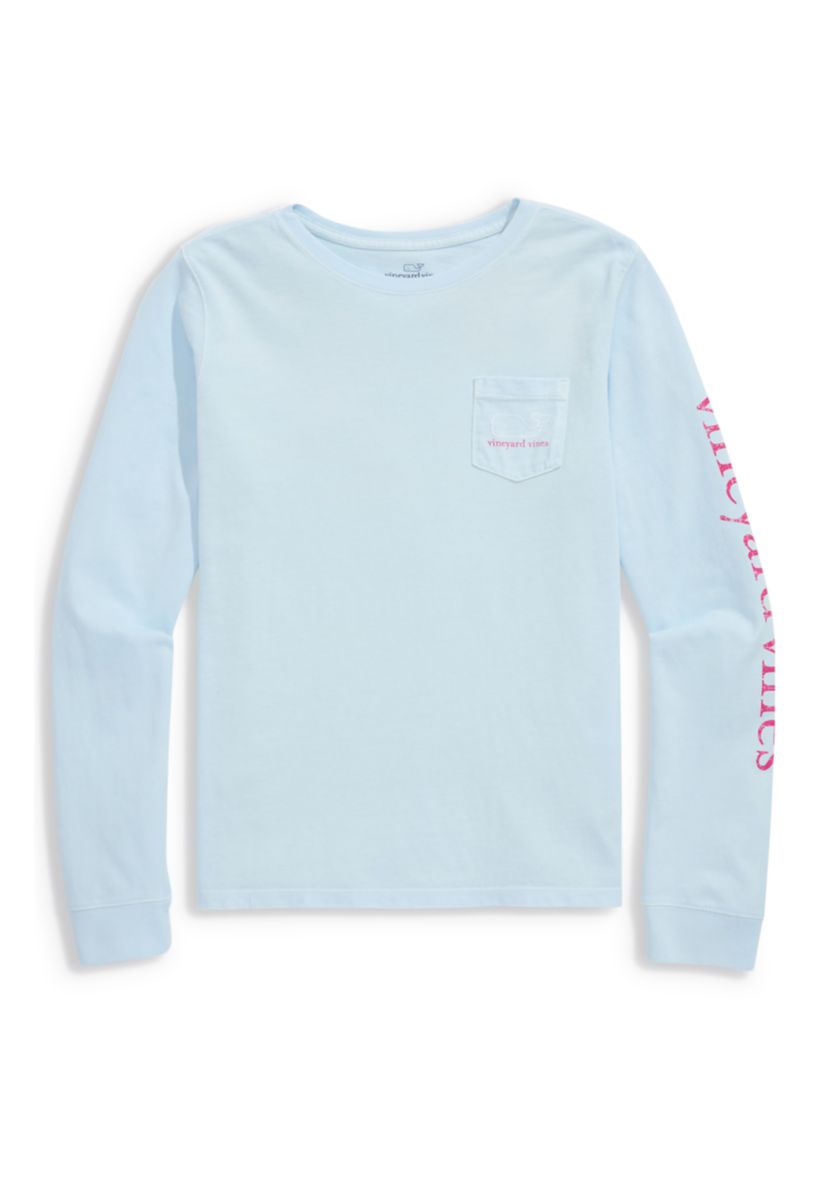 Girls 7-16 Long Sleeve Vintage Whale Logo Graphic T-Shirt 