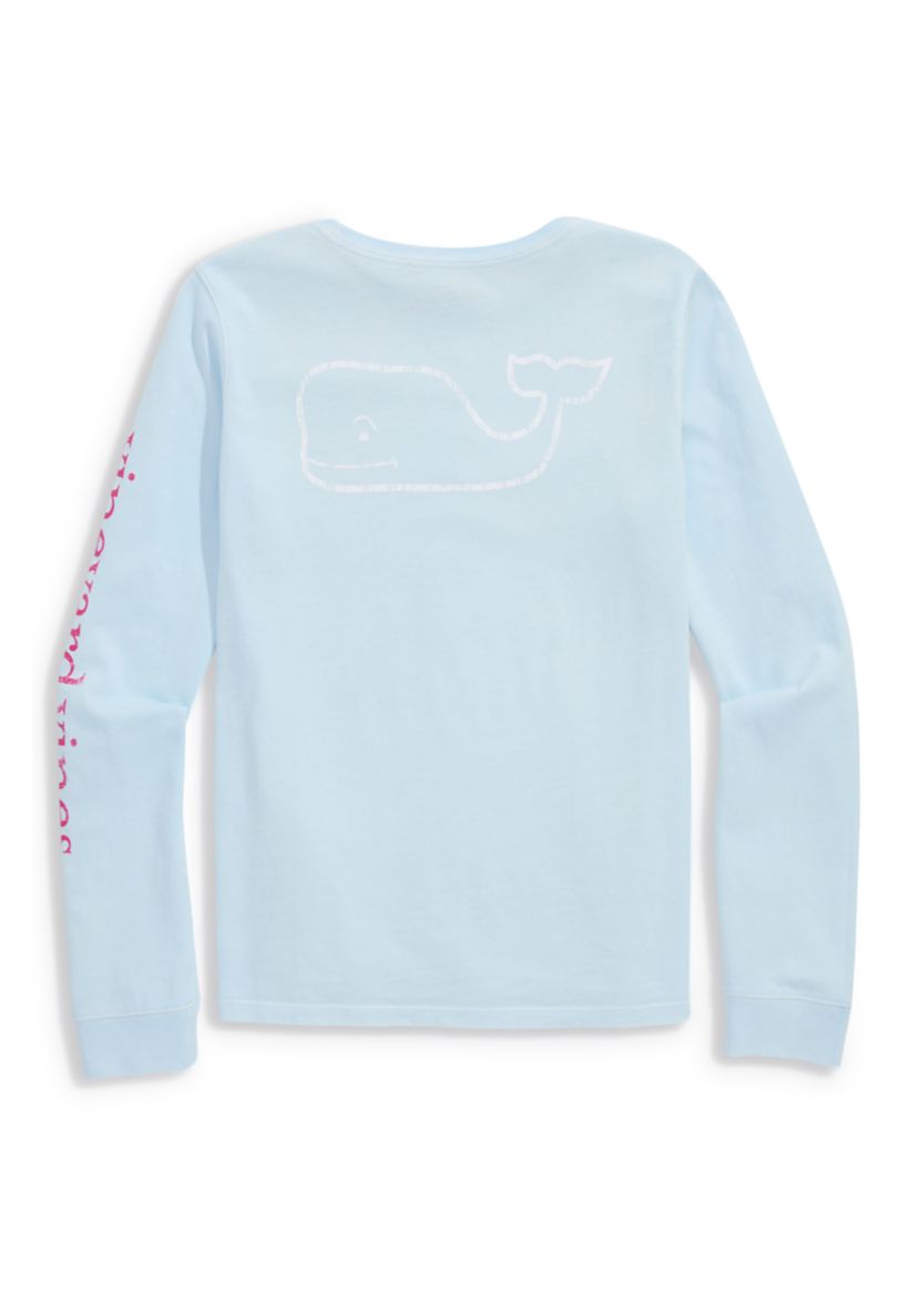Girls 7-16 Long Sleeve Vintage Whale Logo Graphic T-Shirt 