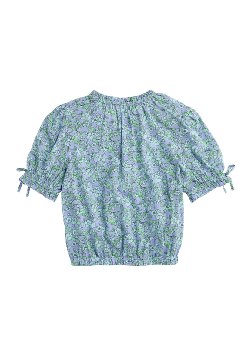 Girls 7-16 Printed Puff Sleeve Top