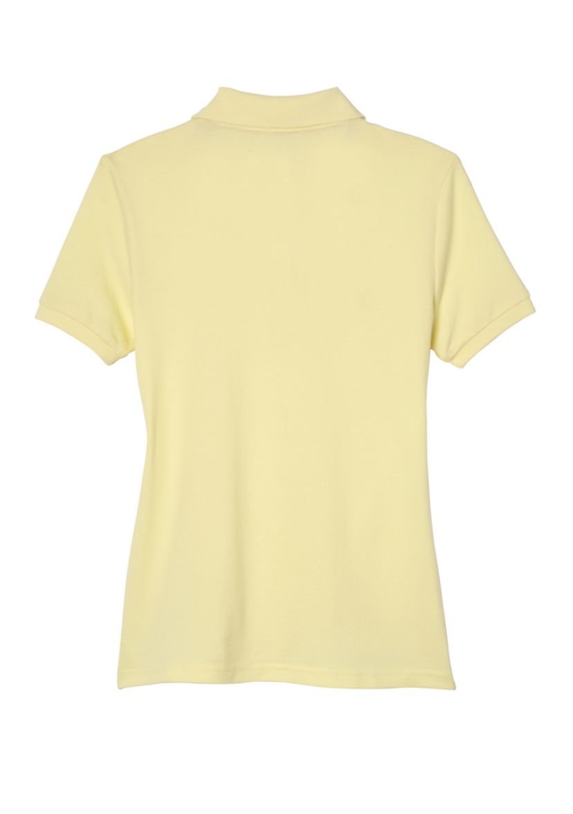 Girls Short Sleeve Stretch Piqué Polo Shirt