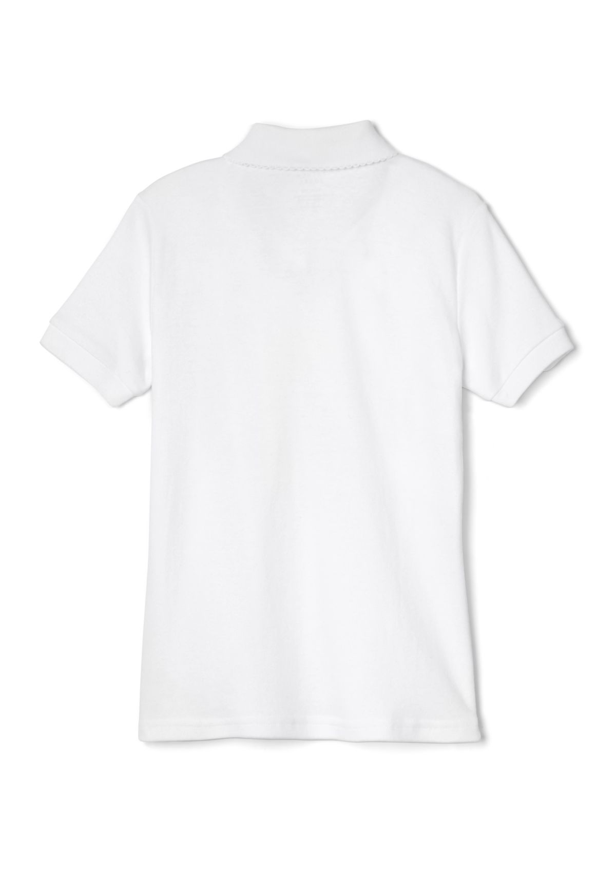 Girls Short Sleeve Picot Collar Interlock Polo Shirt